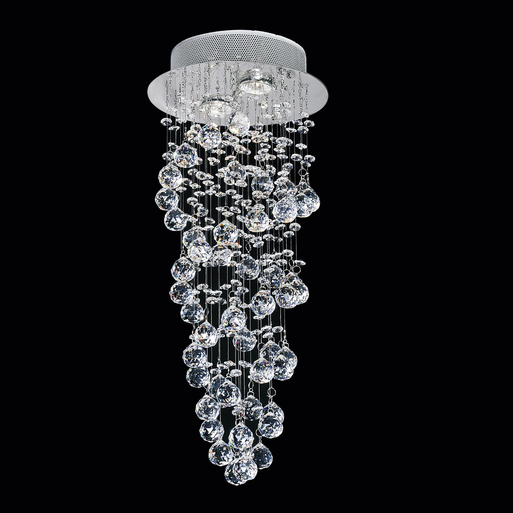 Double Spiral 2 Light Flush Mount With Chrome Finish