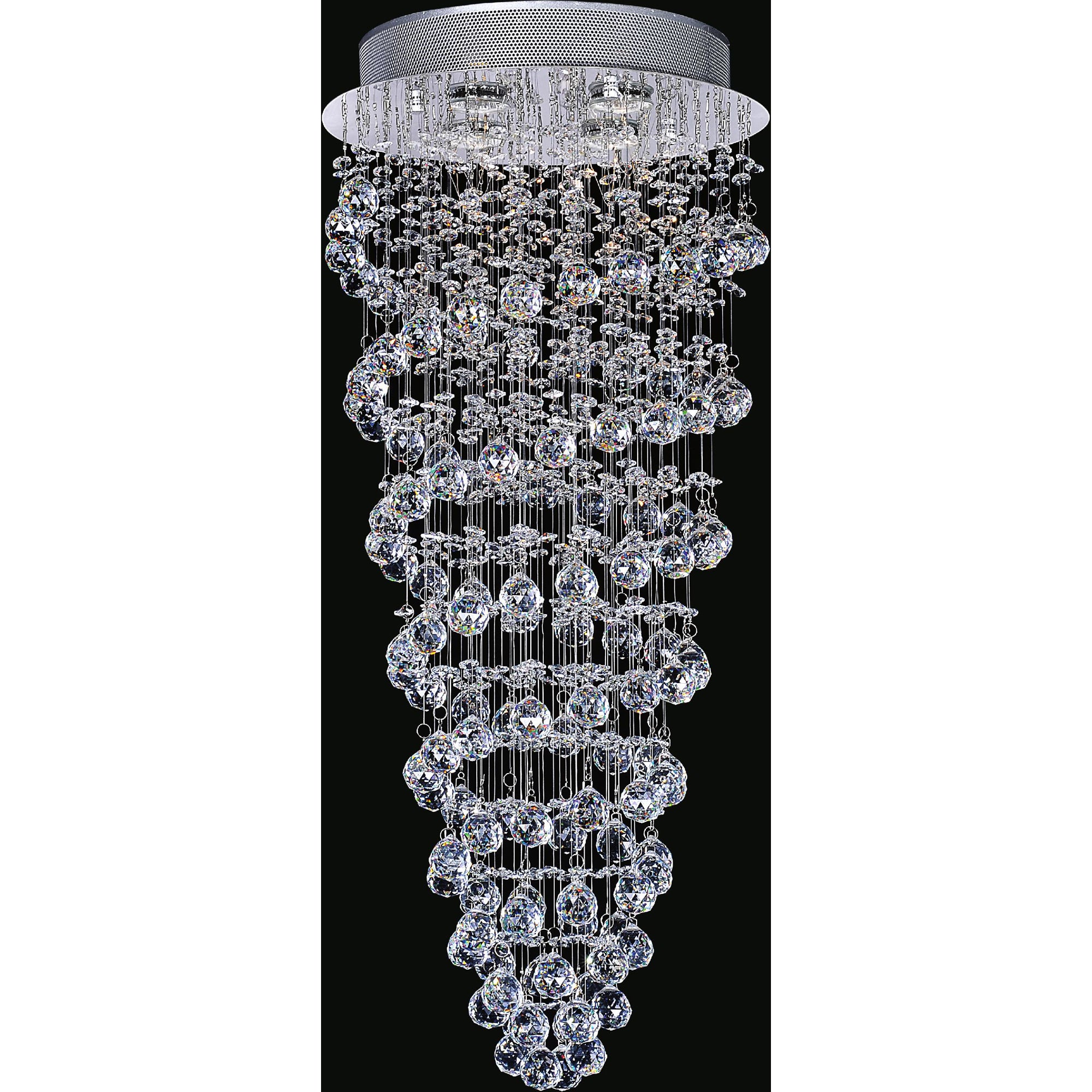 Double Spiral 4 Light Flush Mount With Chrome Finish