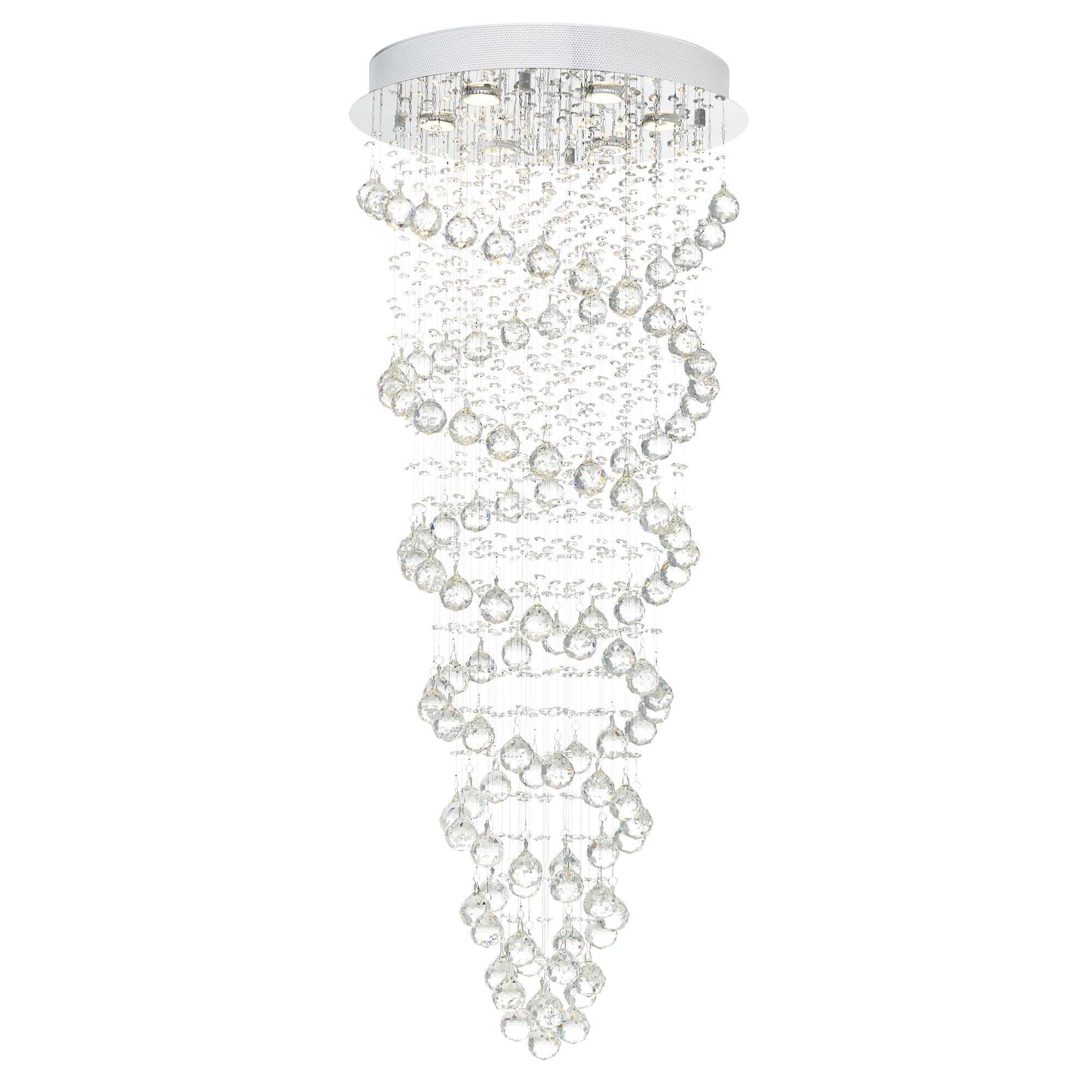 Double Spiral 6 Light 20in Chrome Flush Mount