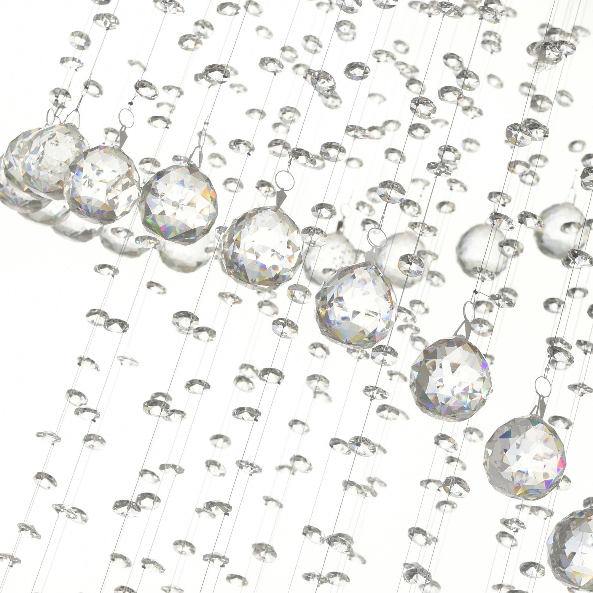 Double Spiral 9 Light 24in Chrome Flush Mount