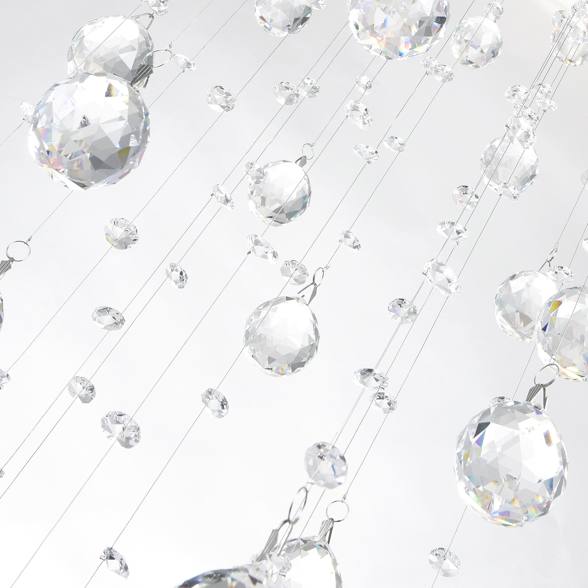 Double Spiral 9 Light 24in Chrome Flush Mount