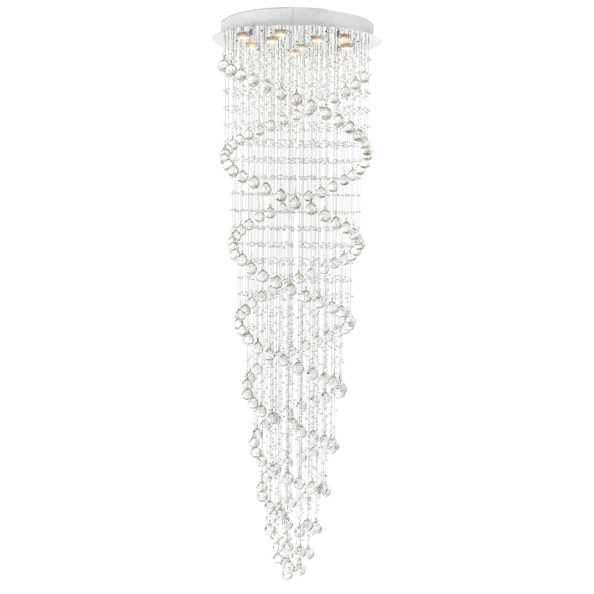 Double Spiral 9 Light 24in Chrome Flush Mount