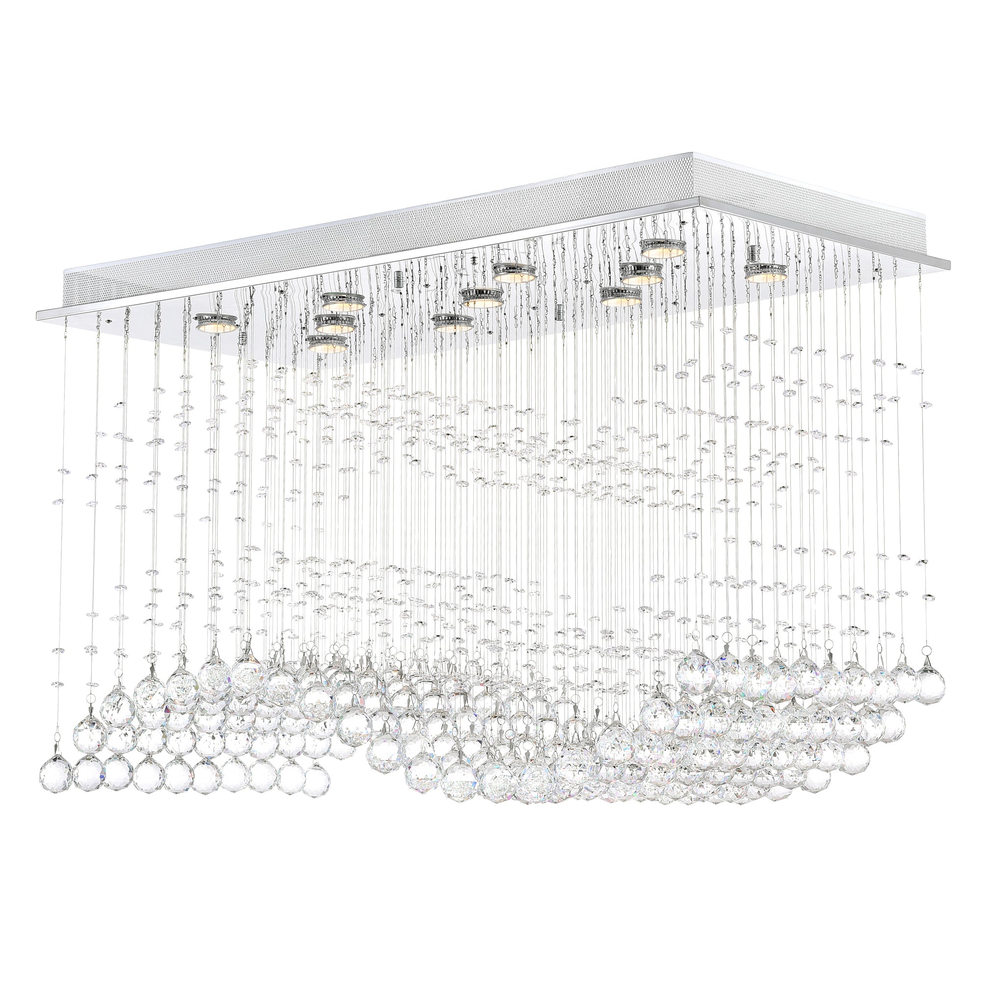 Twinkle 11 Light Flush Mount With Chrome Finish