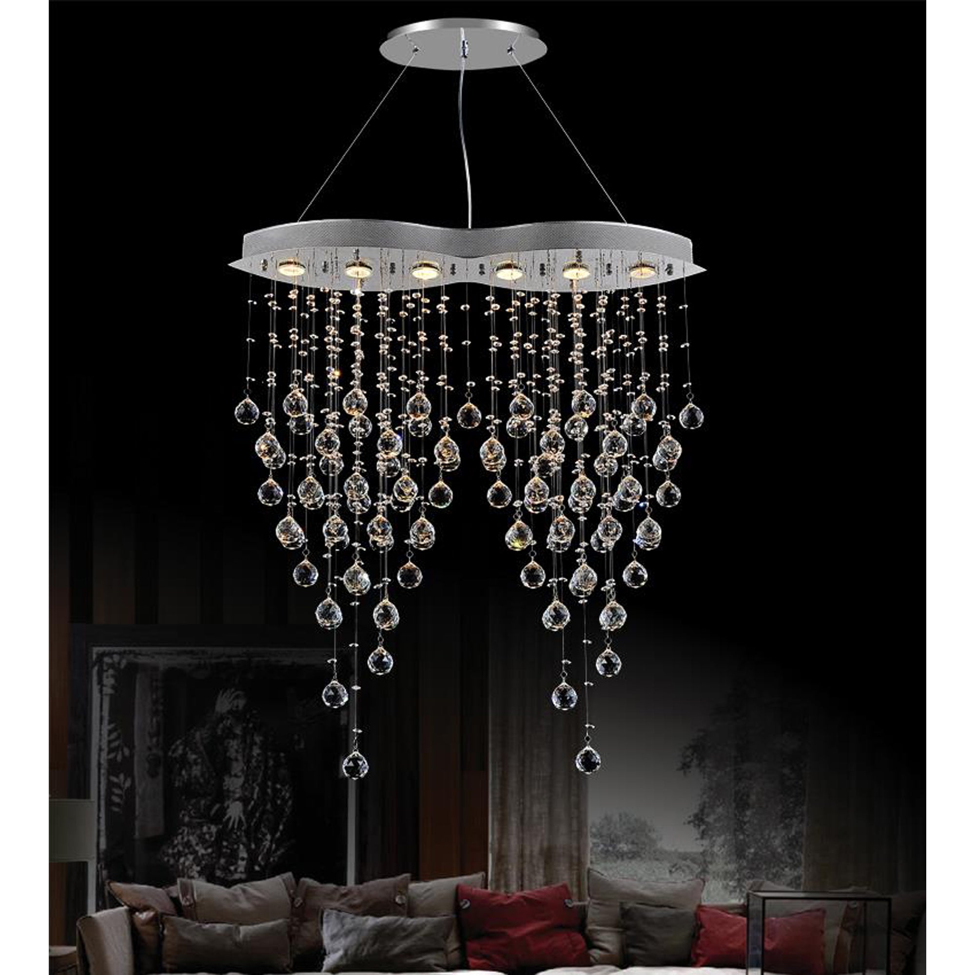Robin 6 Light Down Chandelier With Chrome Finish