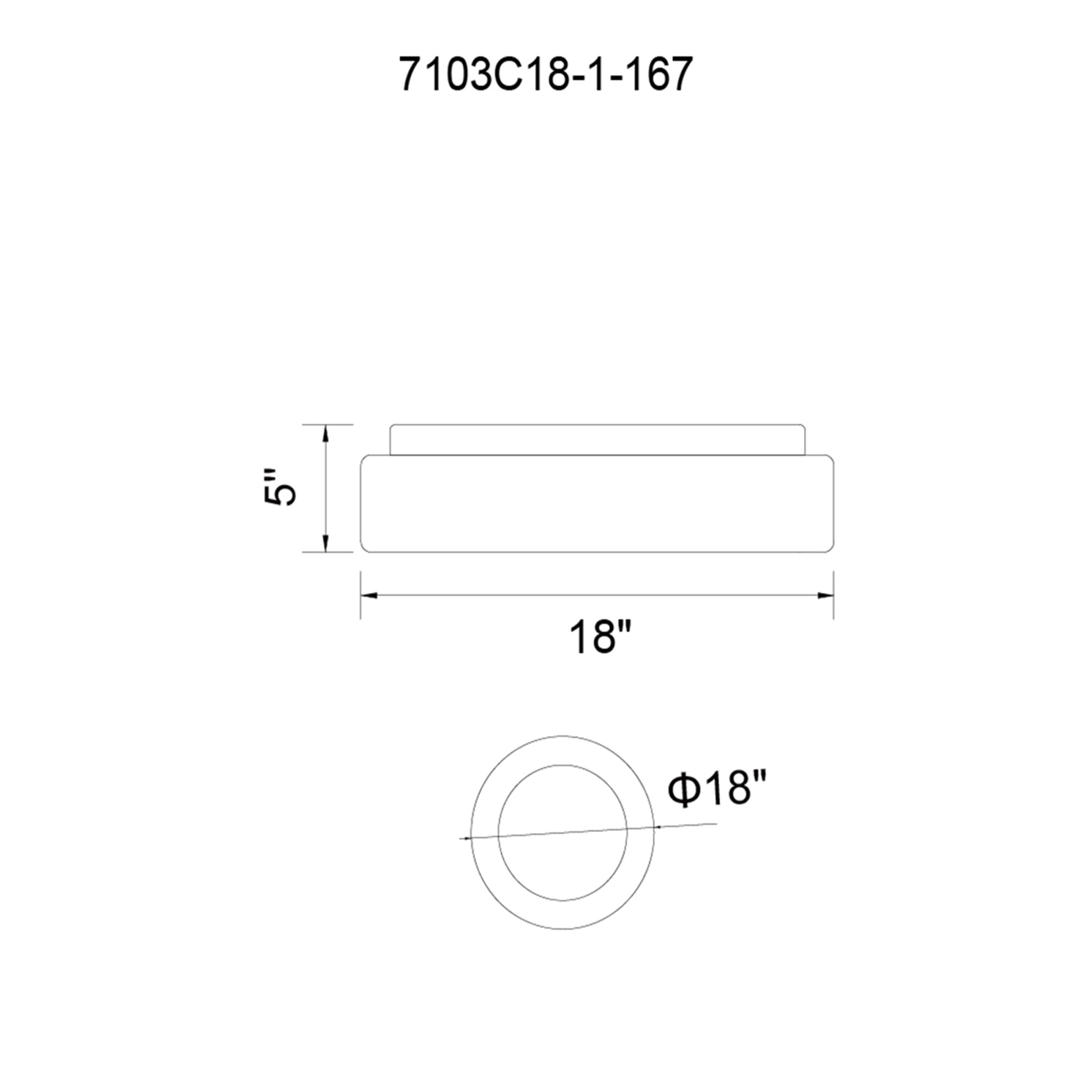 Arenal Integrated LED 18in Gray Flush Mount
