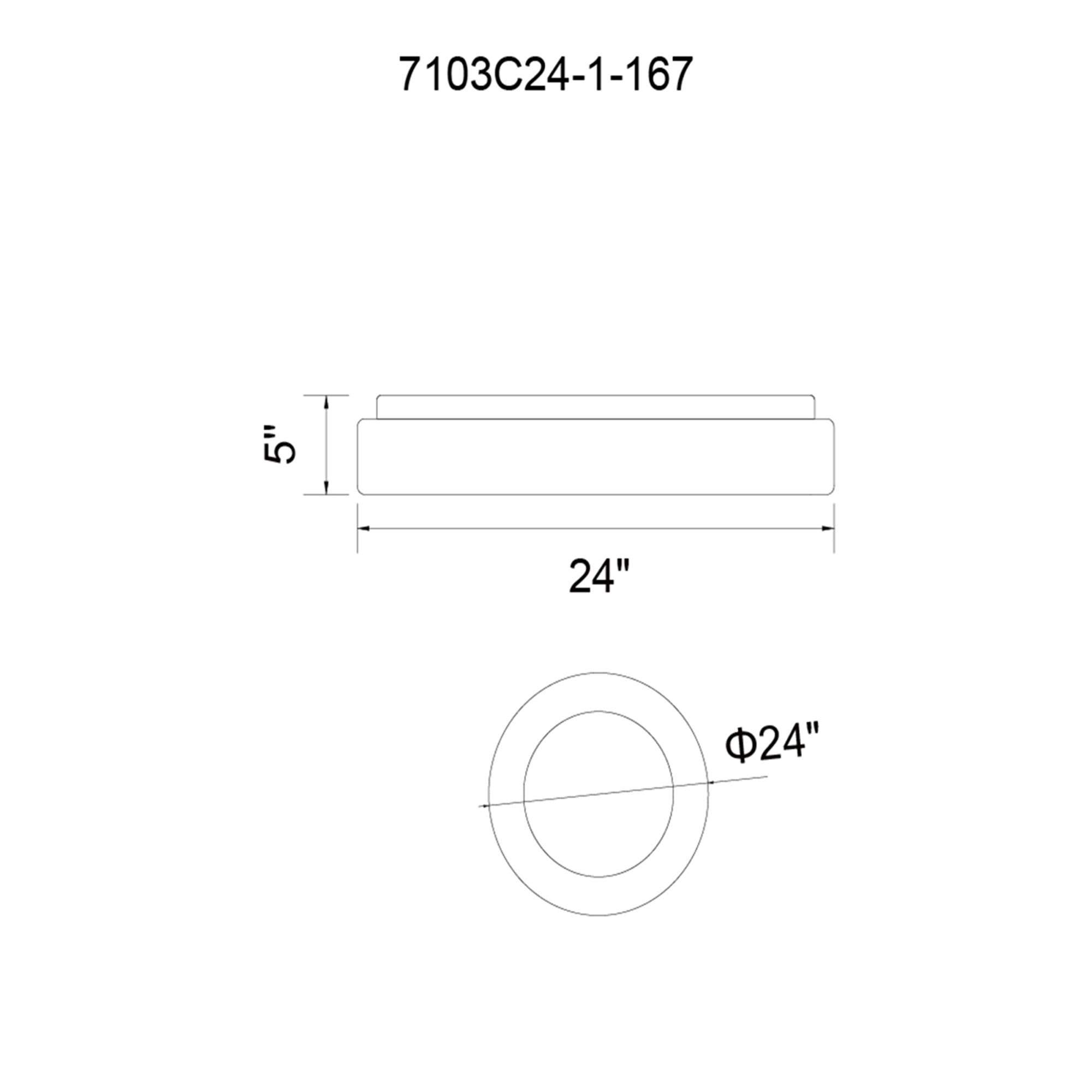 Arenal Integrated LED 24in Gray Flush Mount