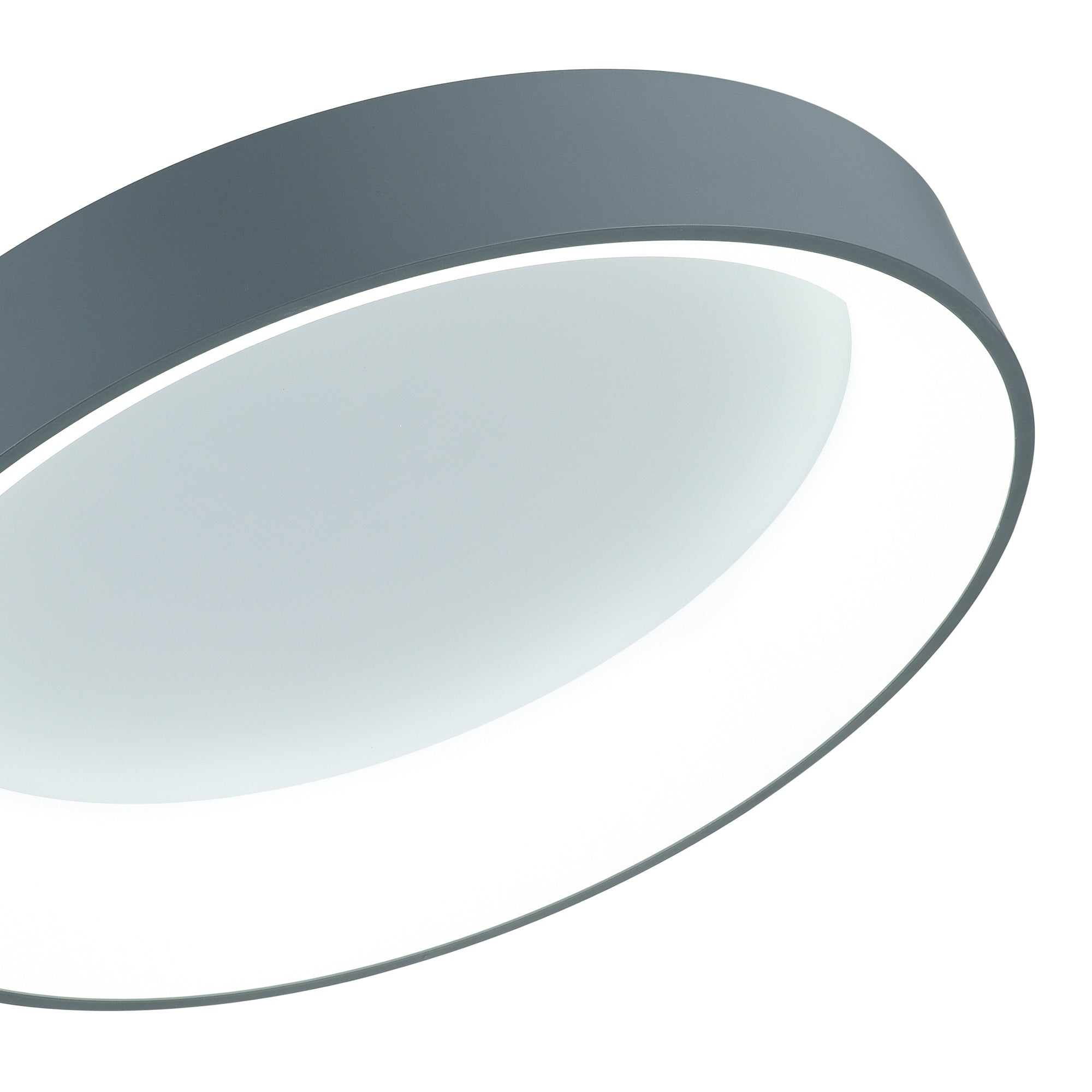 Arenal LED Drum Shade Pendant With Gray & White Finish