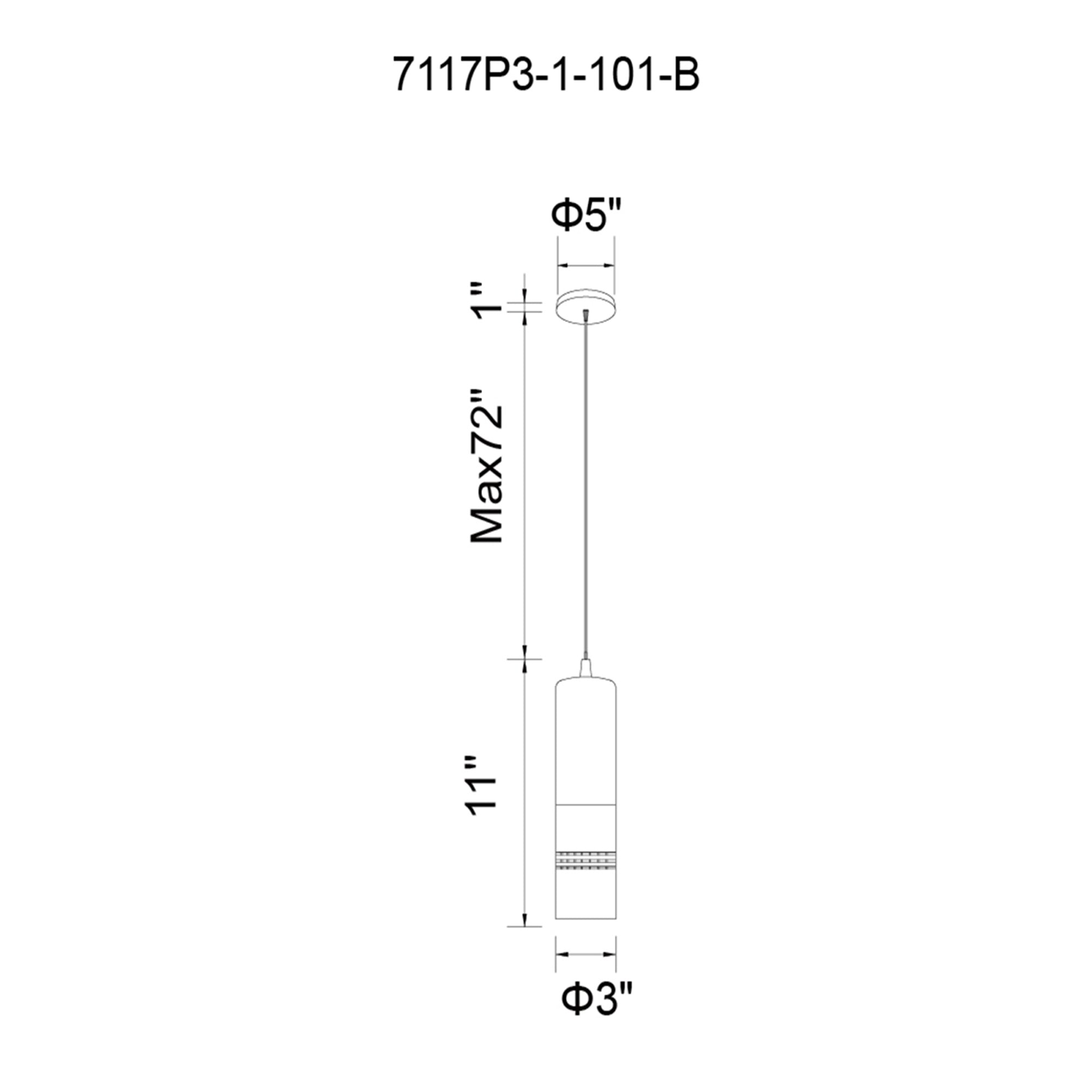 Stowe LED Black & Wood Mini Pendant