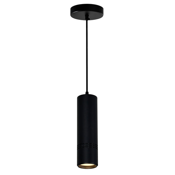 Stowe LED Black & Wood Mini Pendant