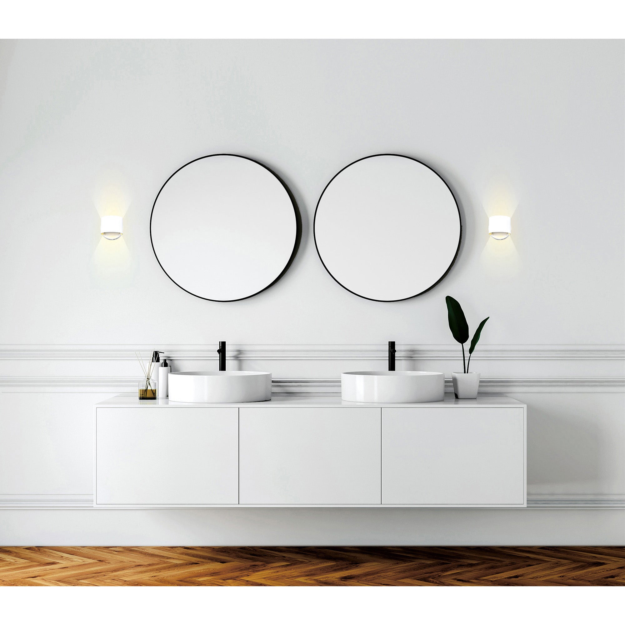 Lilliana Integrated LED Round White Wall Sconce