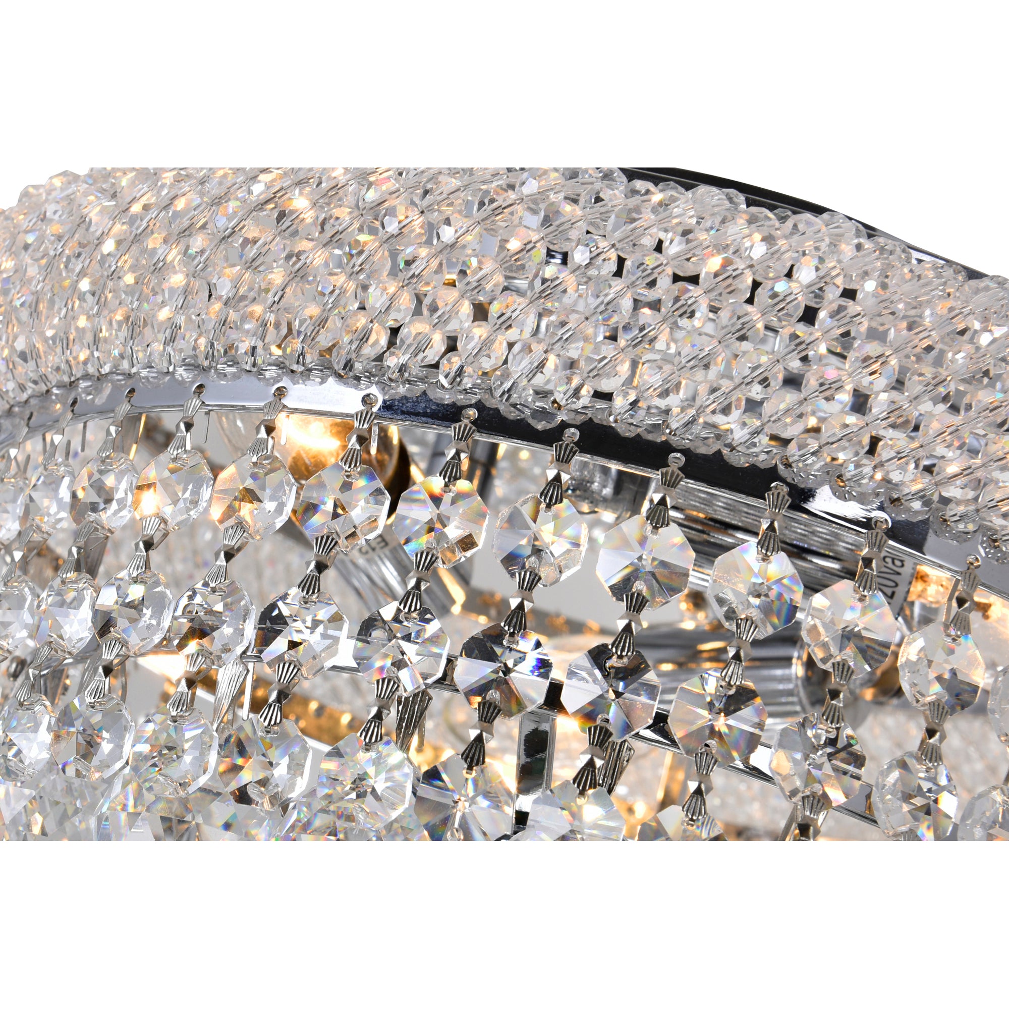 Empire 3 Light 12in Chrome Flush Mount with Crystals