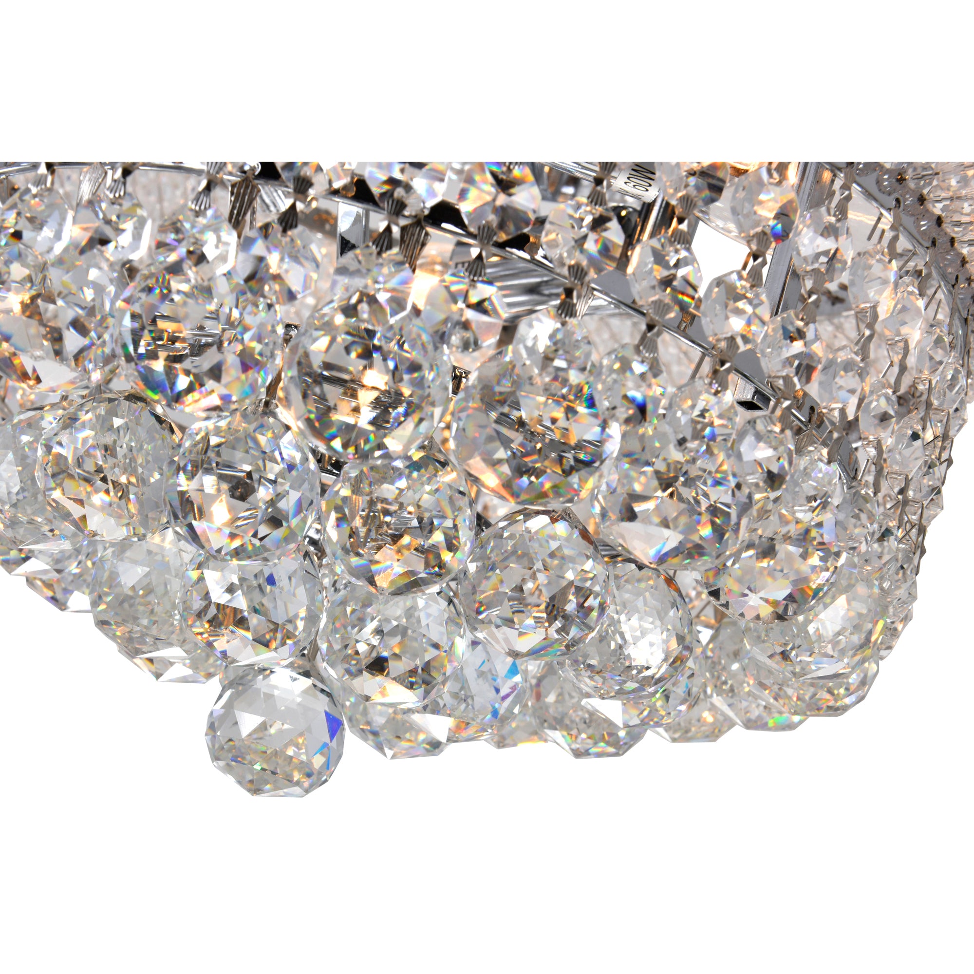 Empire 3 Light 12in Chrome Flush Mount with Crystals