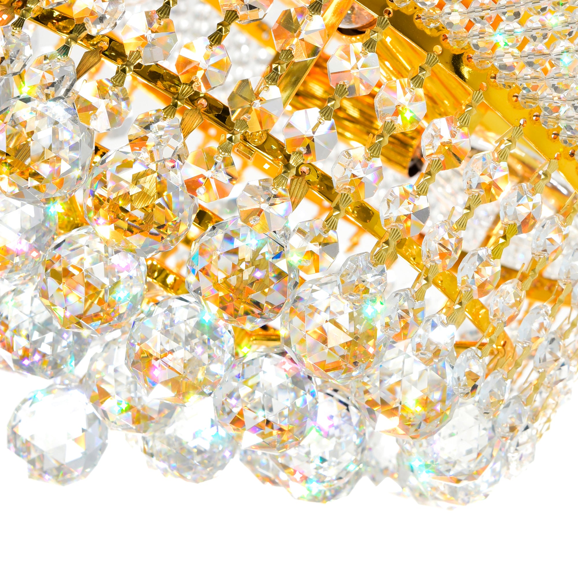 Empire 3 Light 12in Gold Flush Mount with Crystals