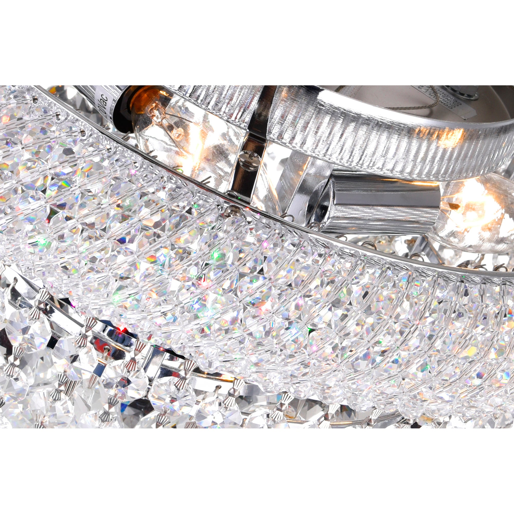 Empire 4 Light 14in Chrome Flush Mount with Crystals