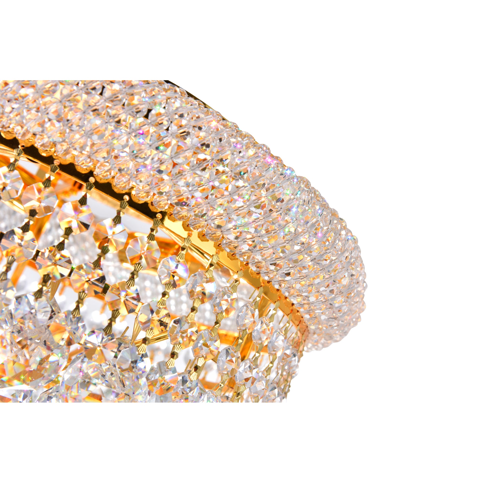 Empire 4 Light 14in Gold Flush Mount with Crystals