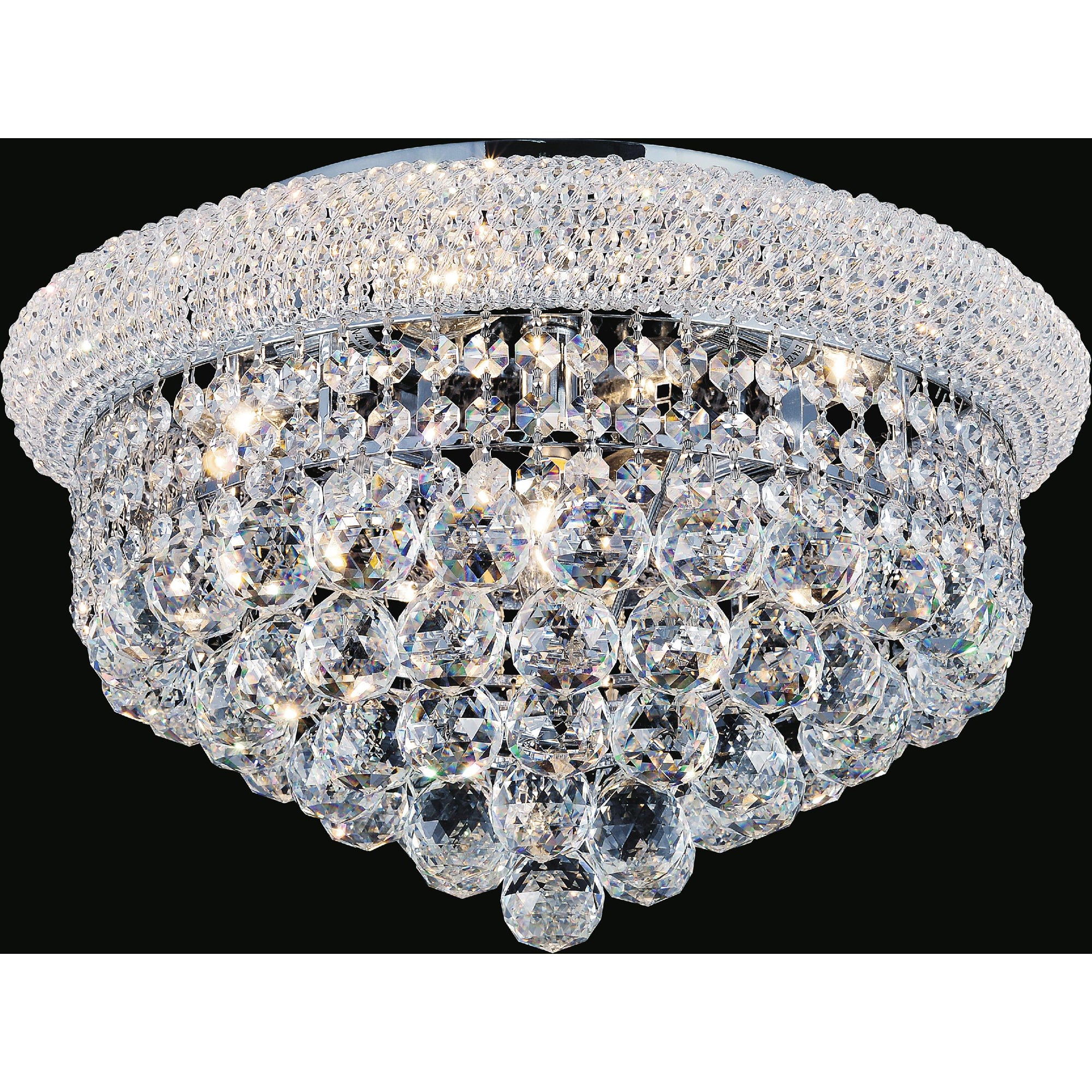 Empire 5 Light 18in Chrome Flush Mount with Crystals