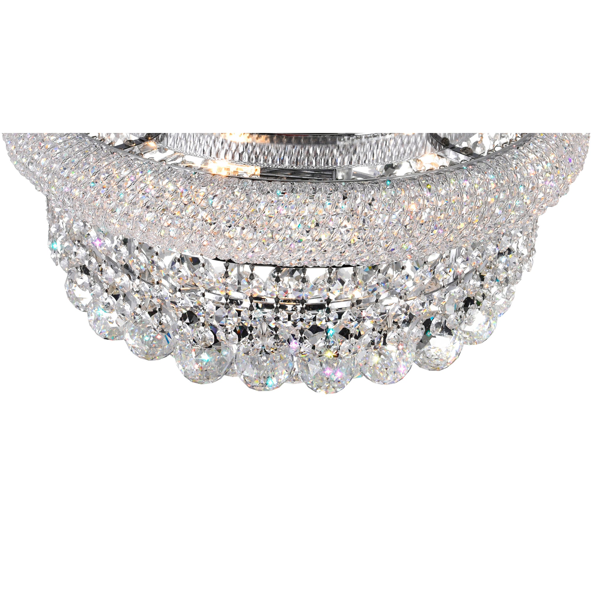 Empire 8 Light 20in Chrome Flush Mount with Crystals