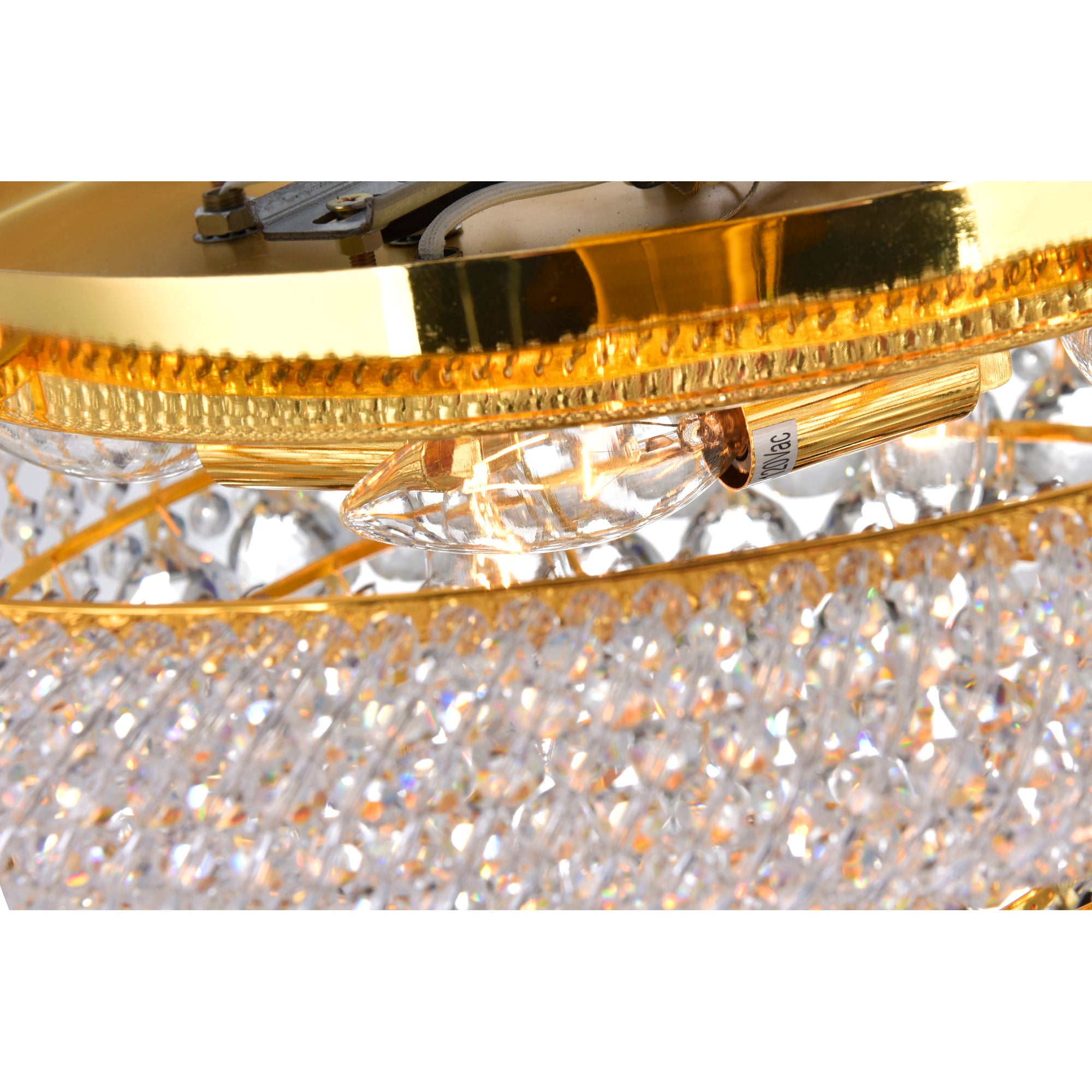 Empire 8 Light 20in Gold Flush Mount with Crystals