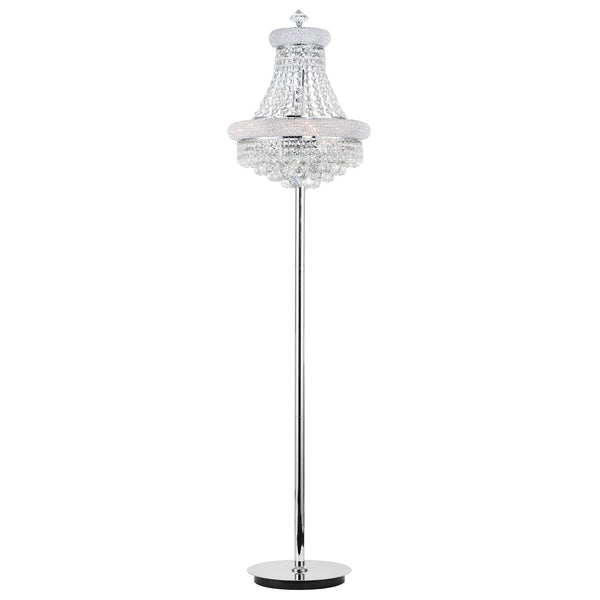 Empire 8 Light 18in Chrome Floor Lamp with Crystals