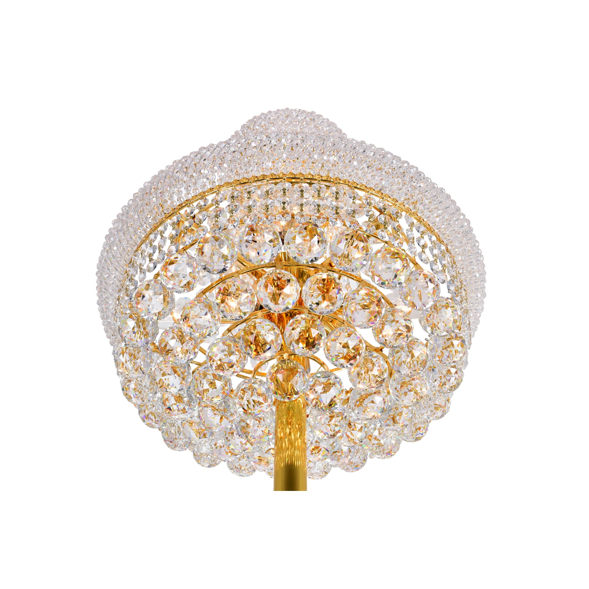 Empire 8 Light 18in Gold Floor Lamp with Crystals