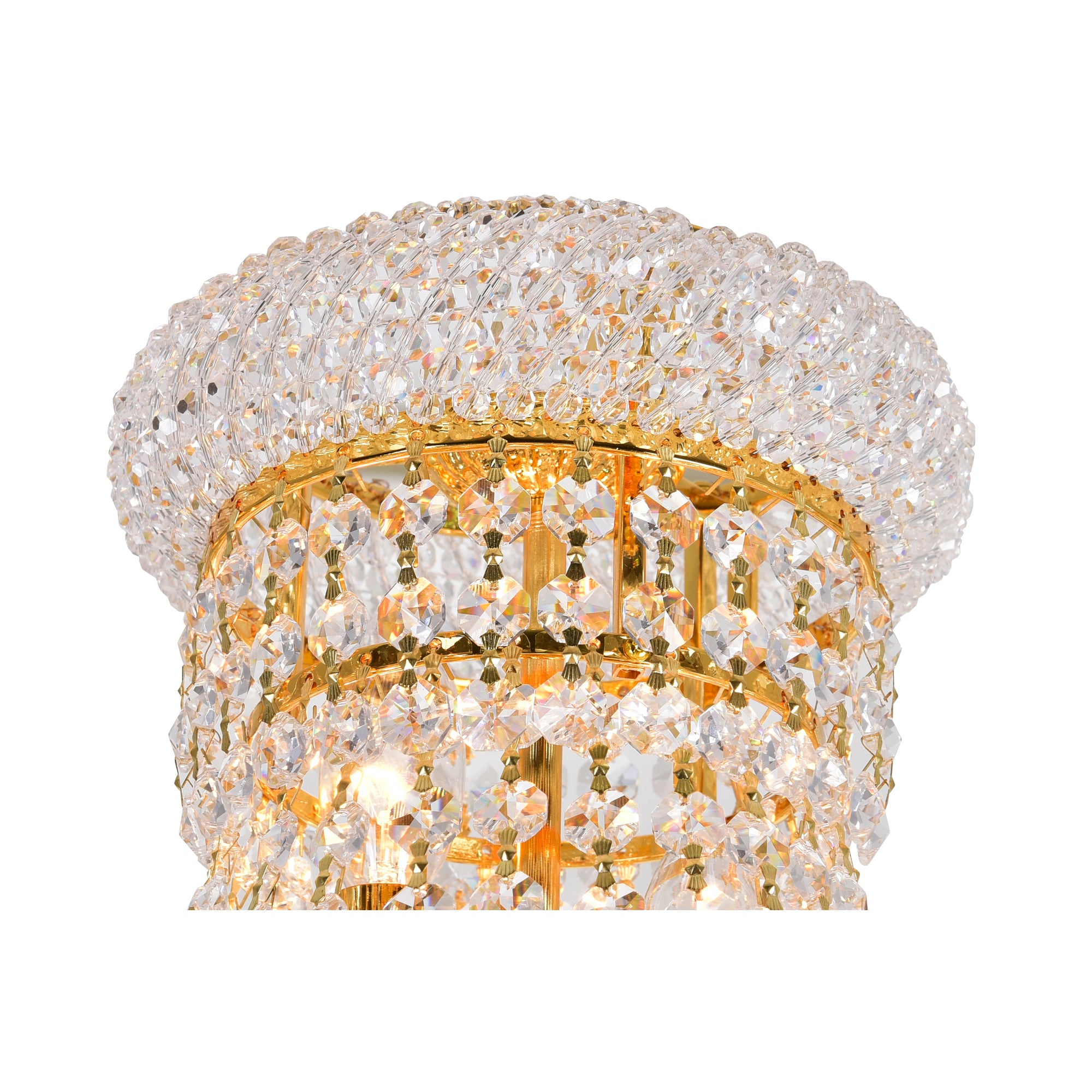 Empire 8 Light 18in Gold Floor Lamp with Crystals