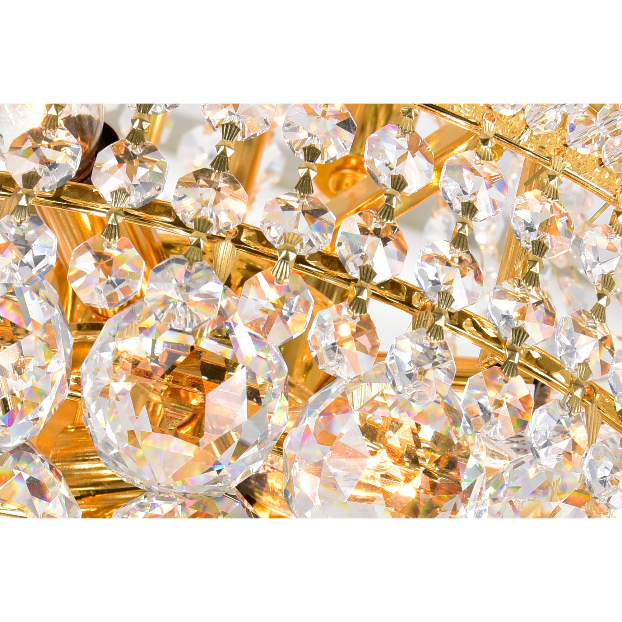 Empire 8 Light 18in Gold Floor Lamp with Crystals