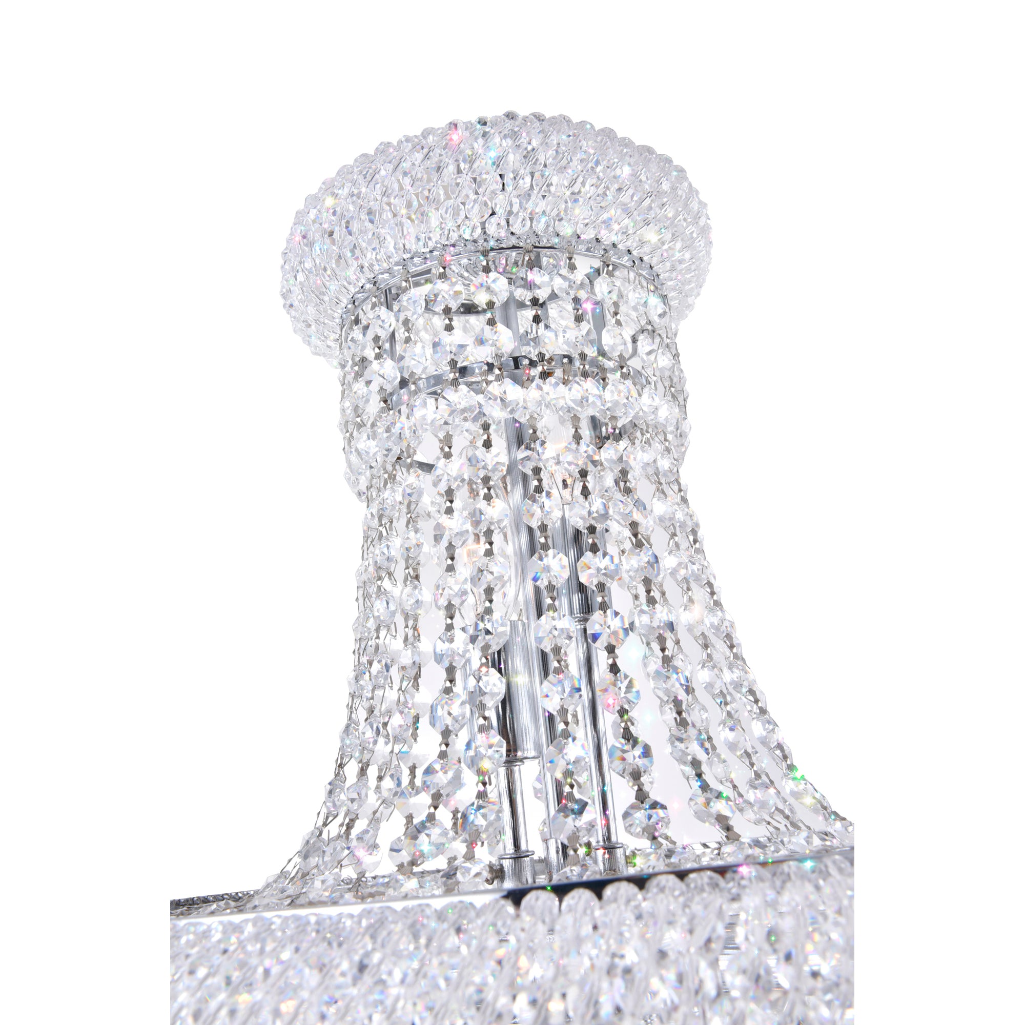 Empire 8 Light 18in Chrome Down Chandelier with Crystals