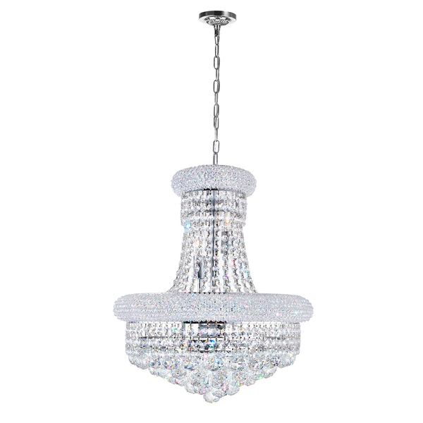 Empire 8 Light 18in Chrome Down Chandelier with Crystals