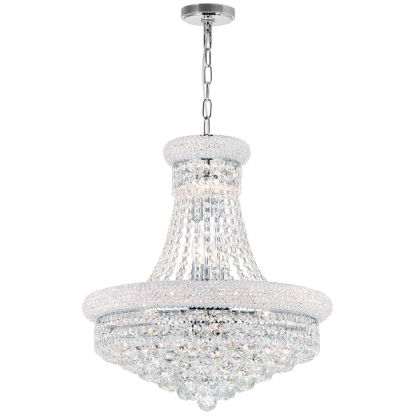 Empire 14 Light 20in Chrome Down Chandelier with Crystals
