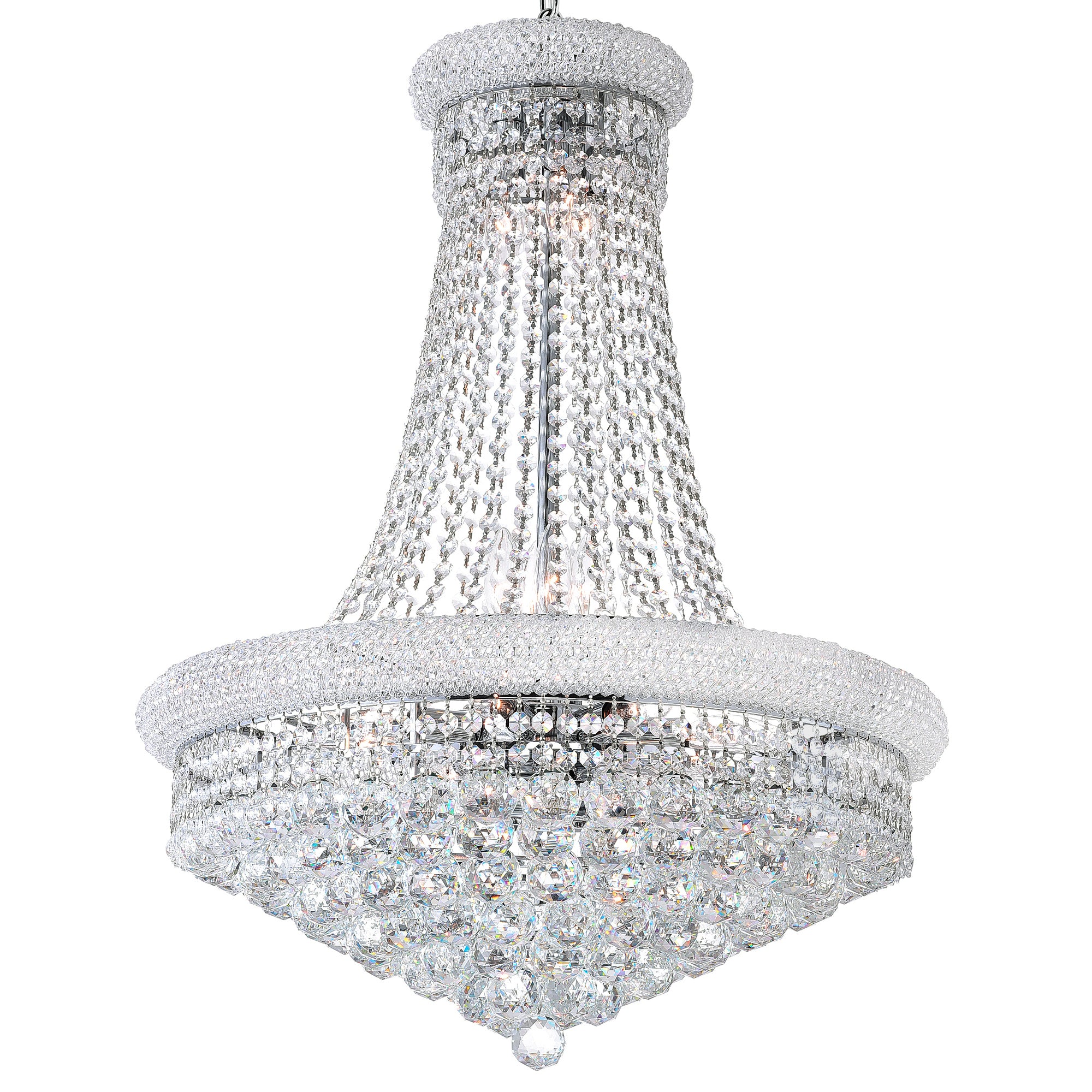 Empire 17 Light 24in Chrome Down Chandelier with Crystals