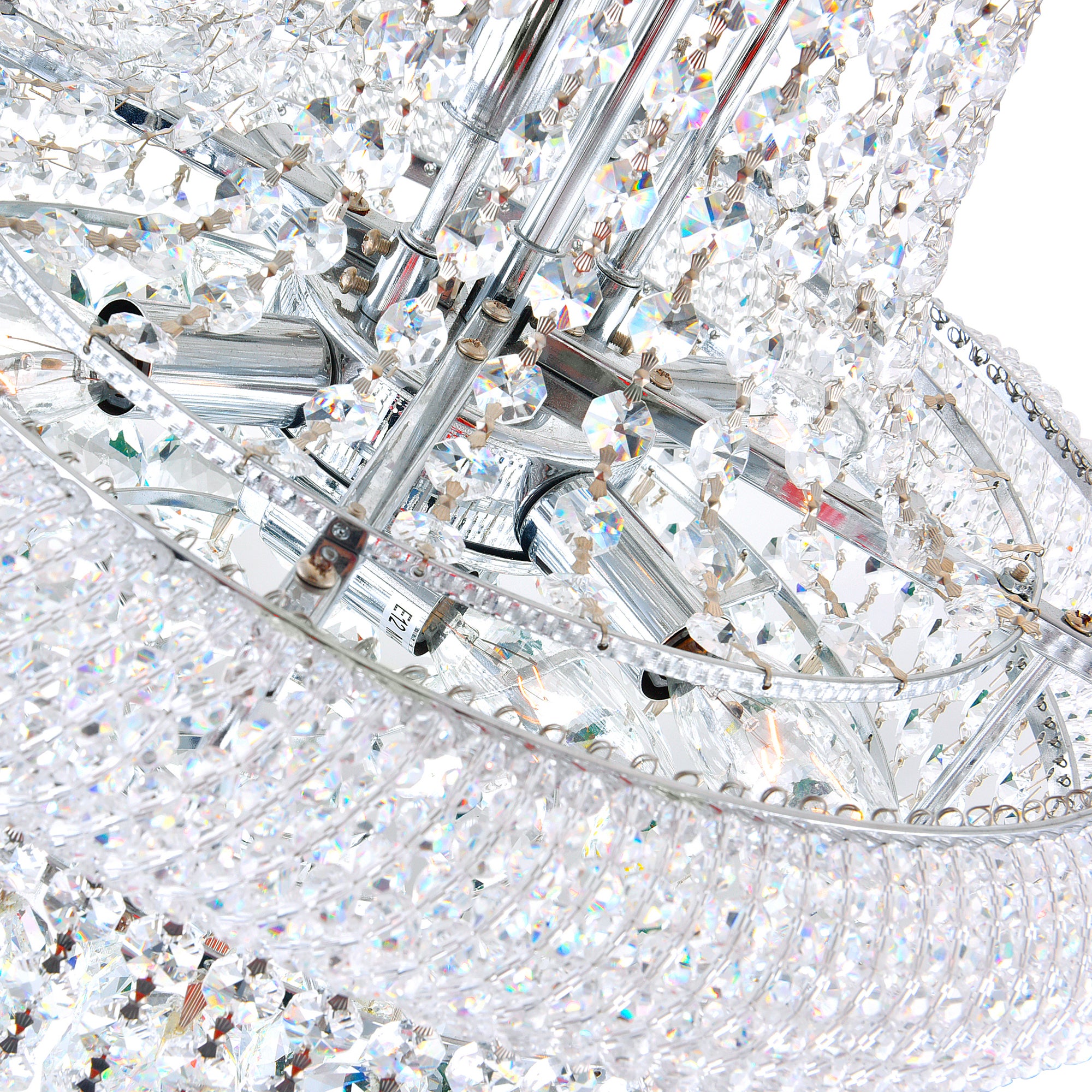 Empire 17 Light 24in Chrome Down Chandelier with Crystals