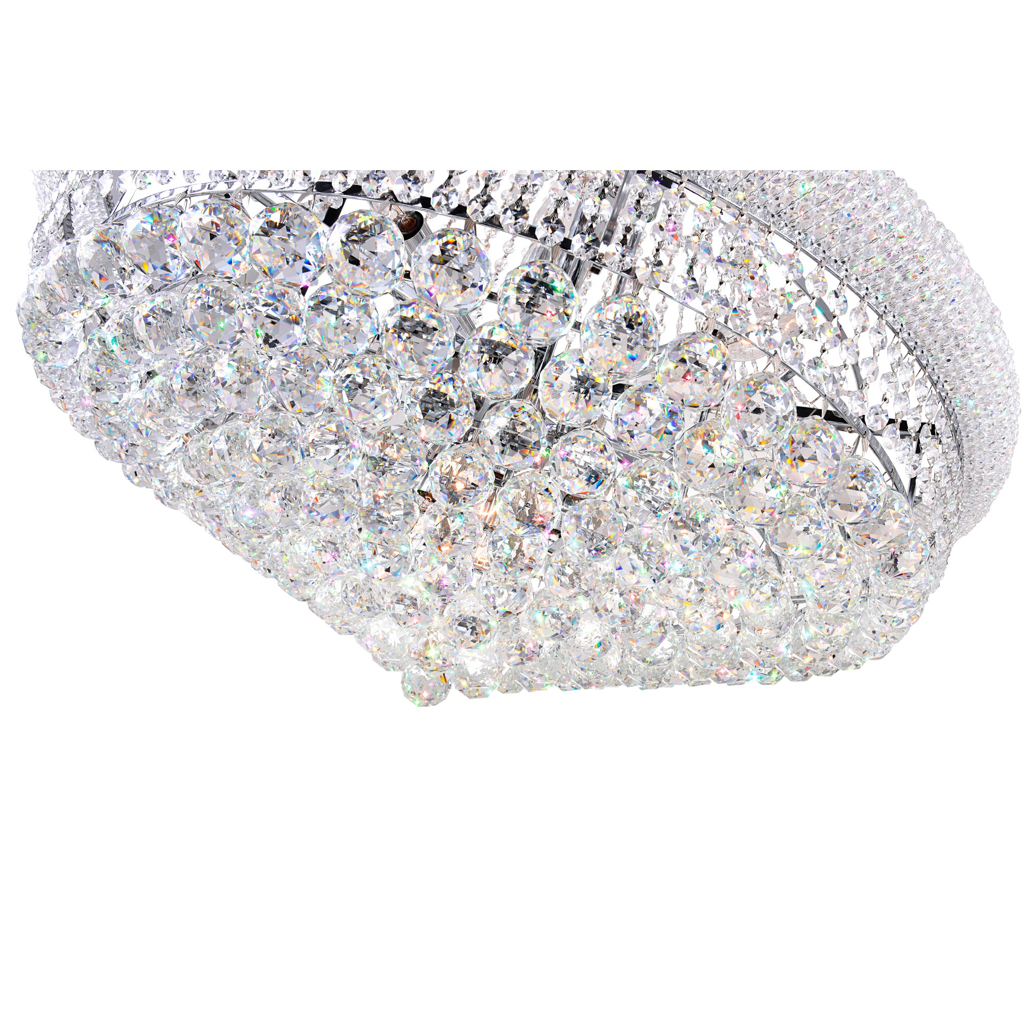 Empire 19 Light 32in Chrome Down Chandelier with Crystals