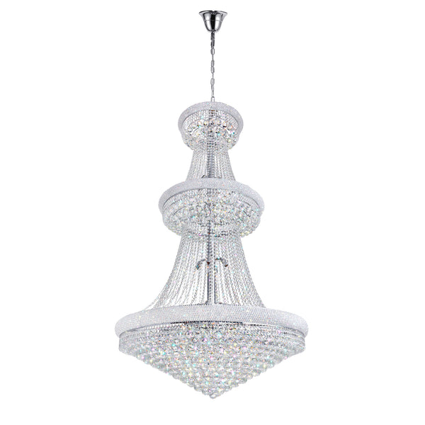 Empire 38 Light 42in Chrome Down Chandelier with Crystals