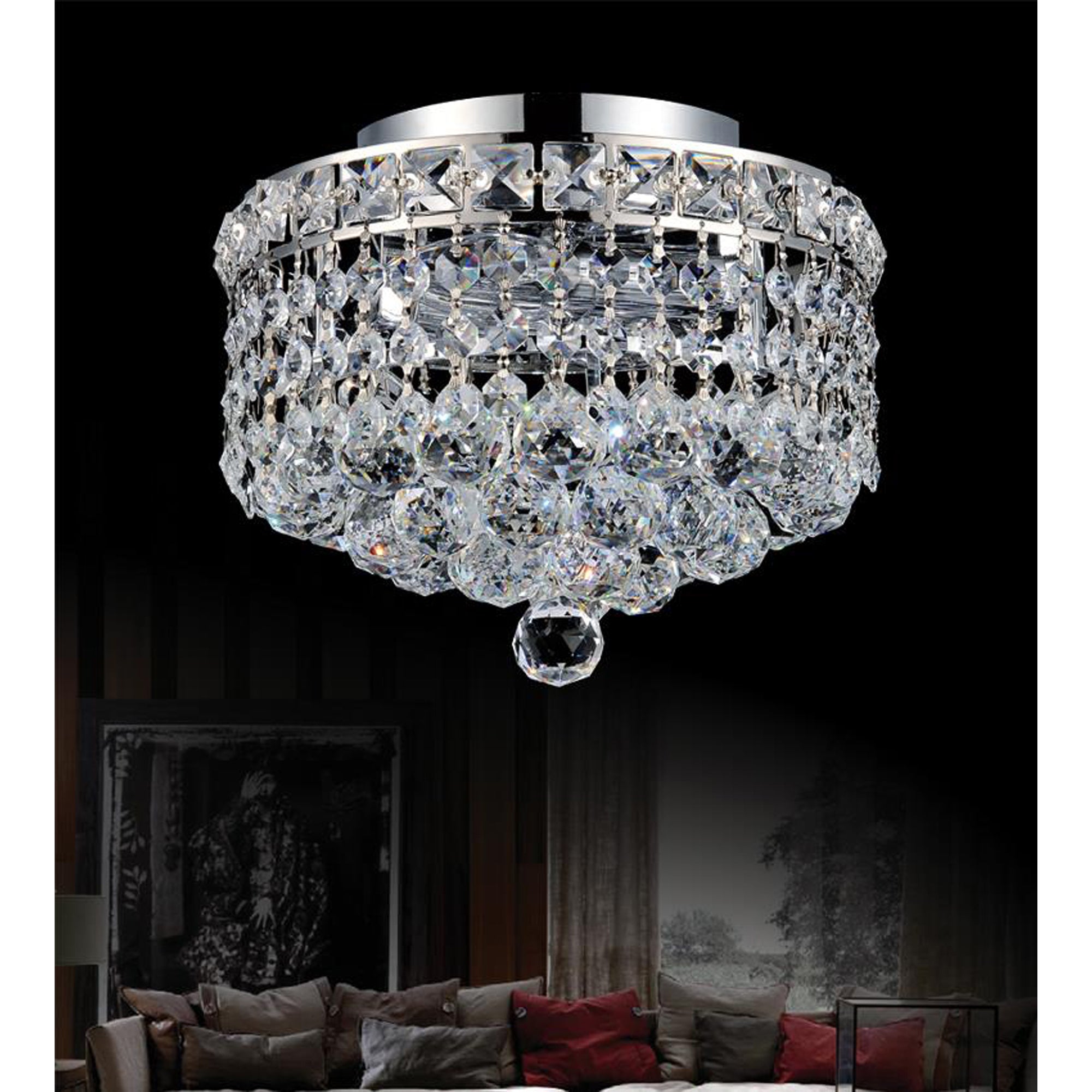 Luminous 2 Light 10in Chrome Flush Mount