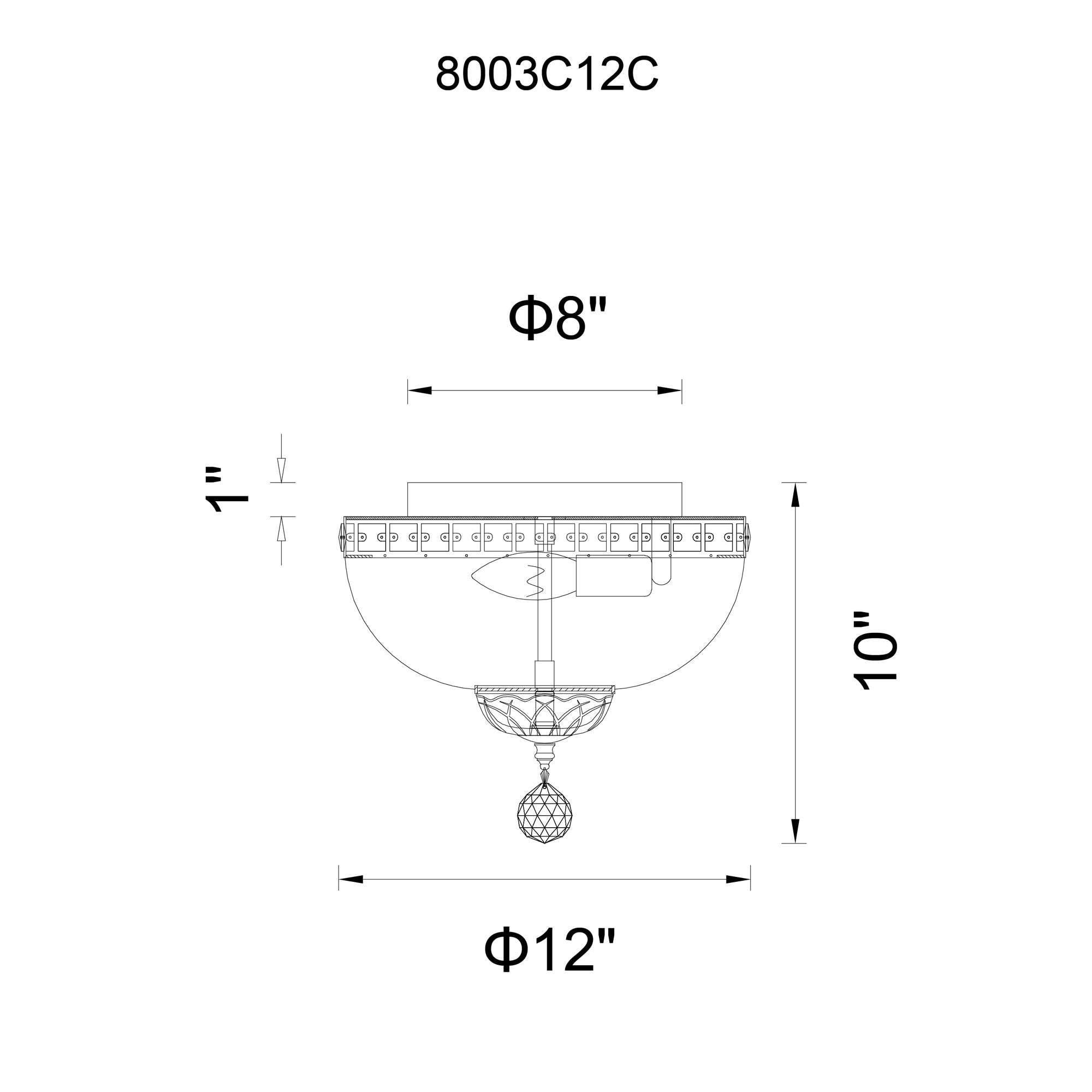 Stefania 3 Light Chrome Flush Mount