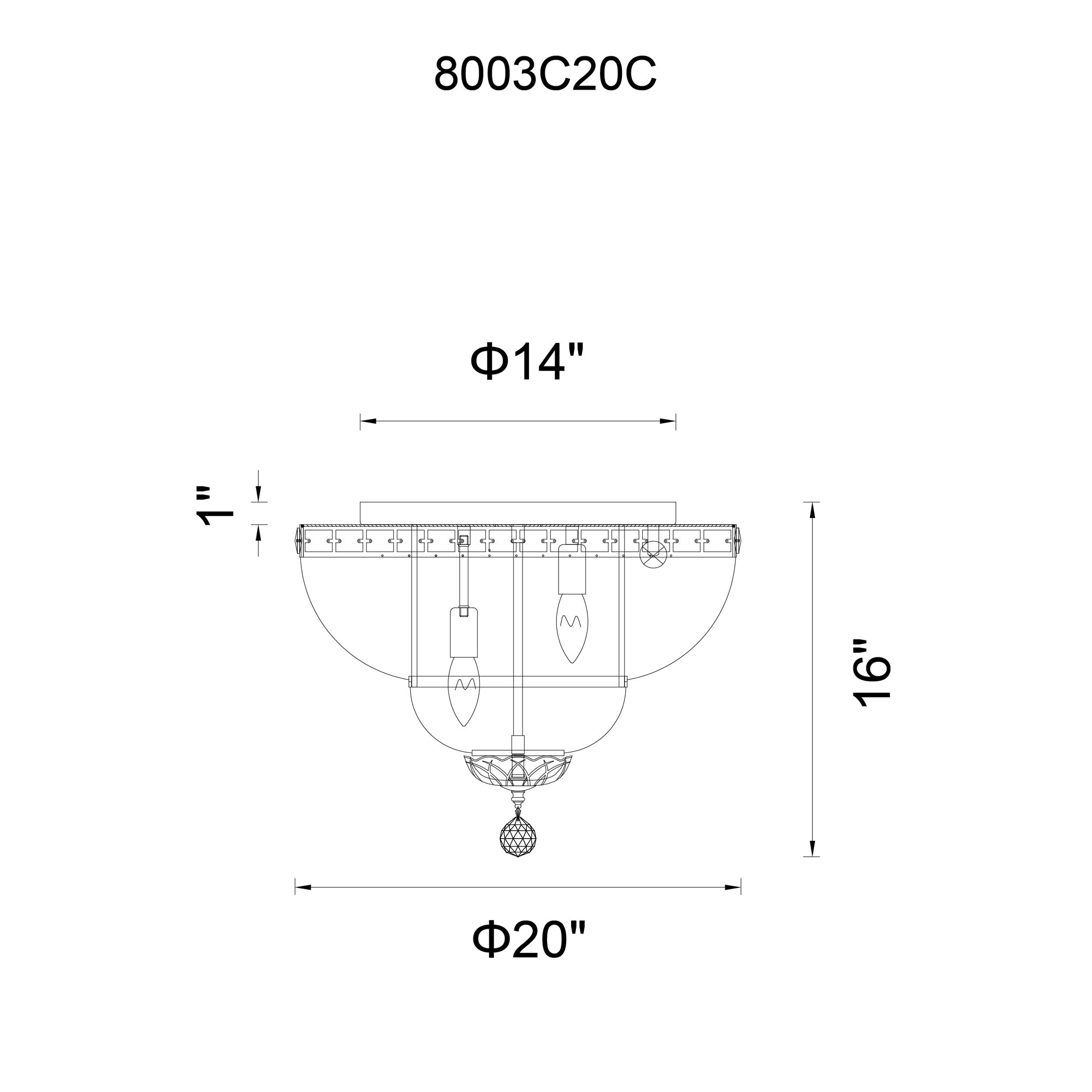 Stefania 8 Light Chrome Flush Mount