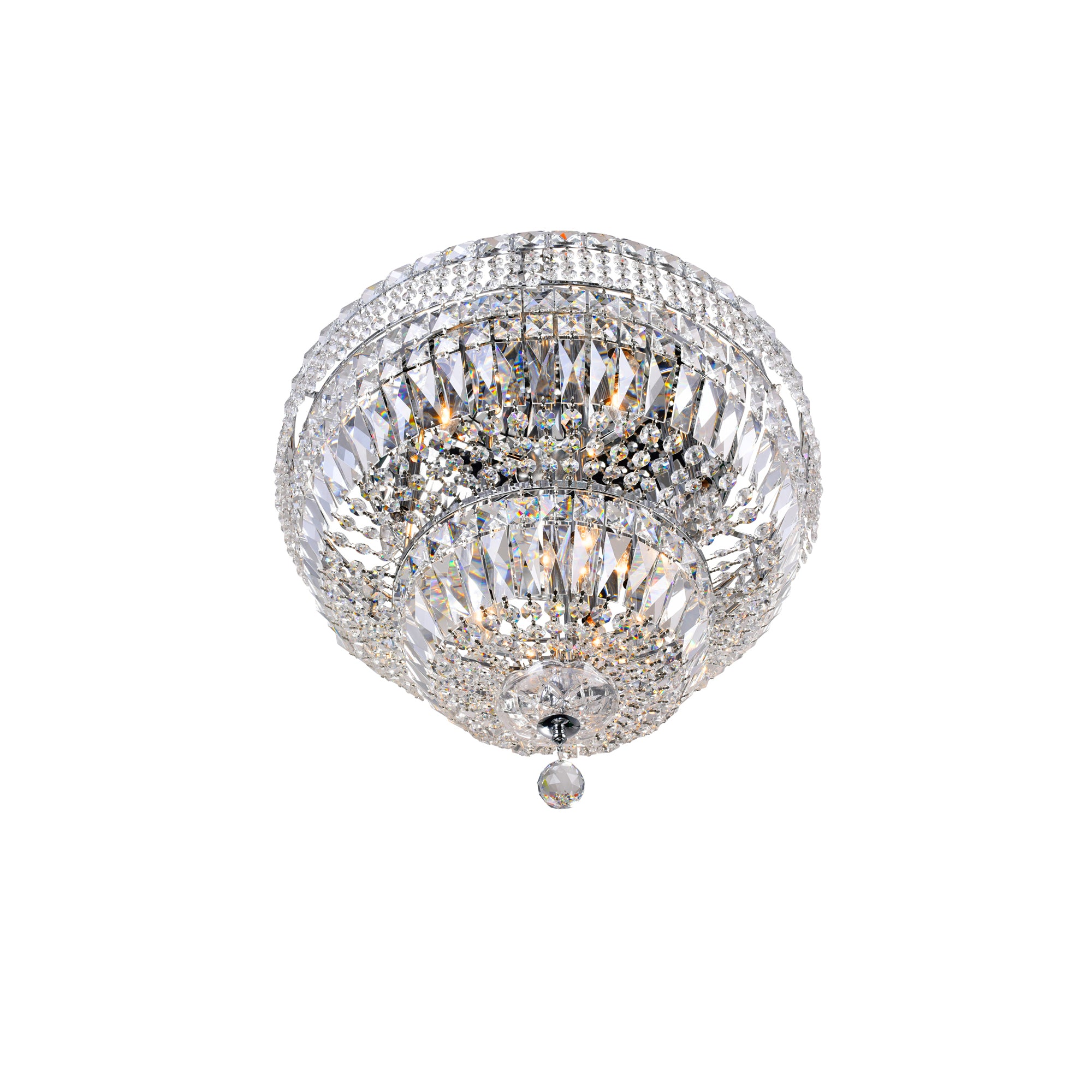 Stefania 9 Light Chrome Flush Mount