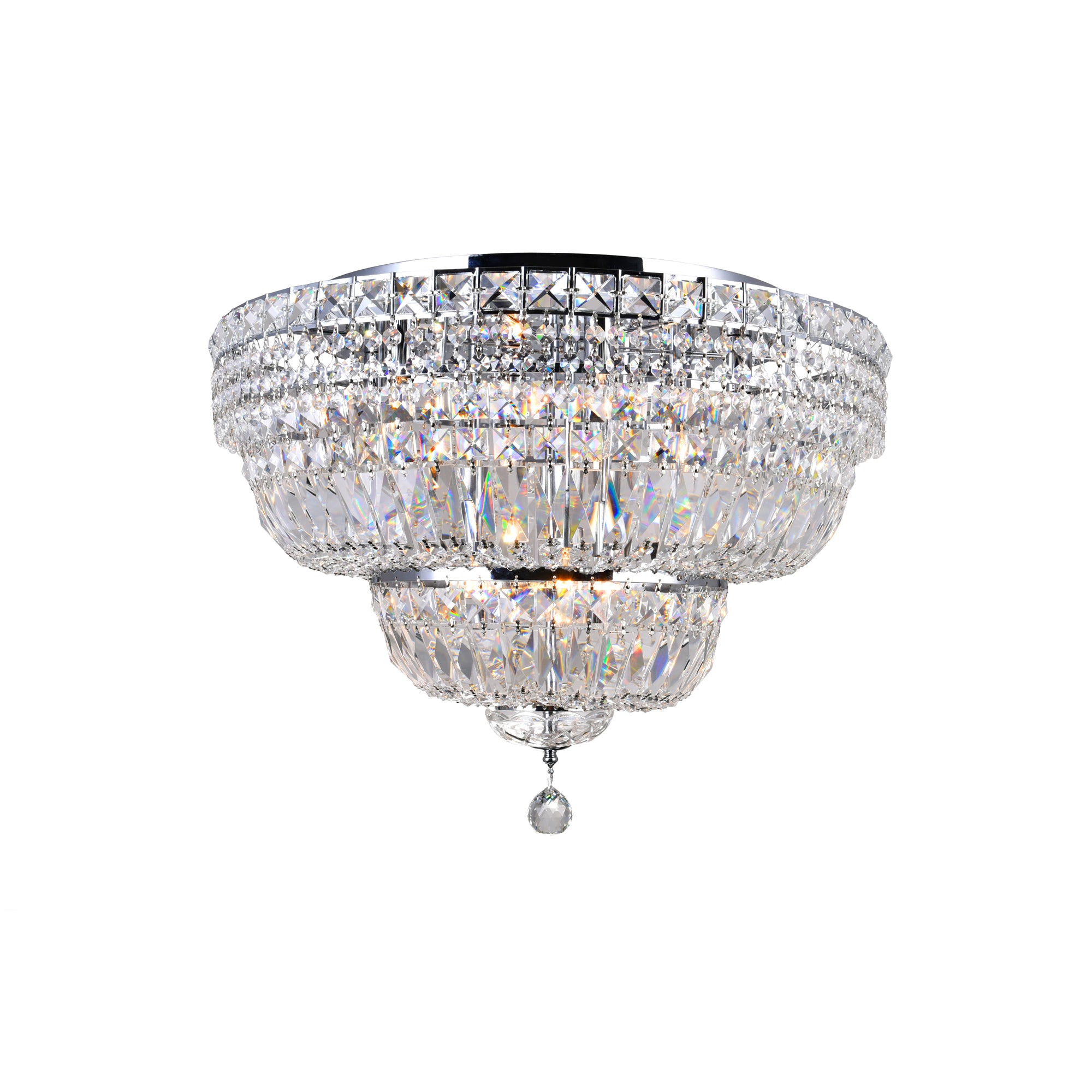 Stefania 9 Light Chrome Flush Mount