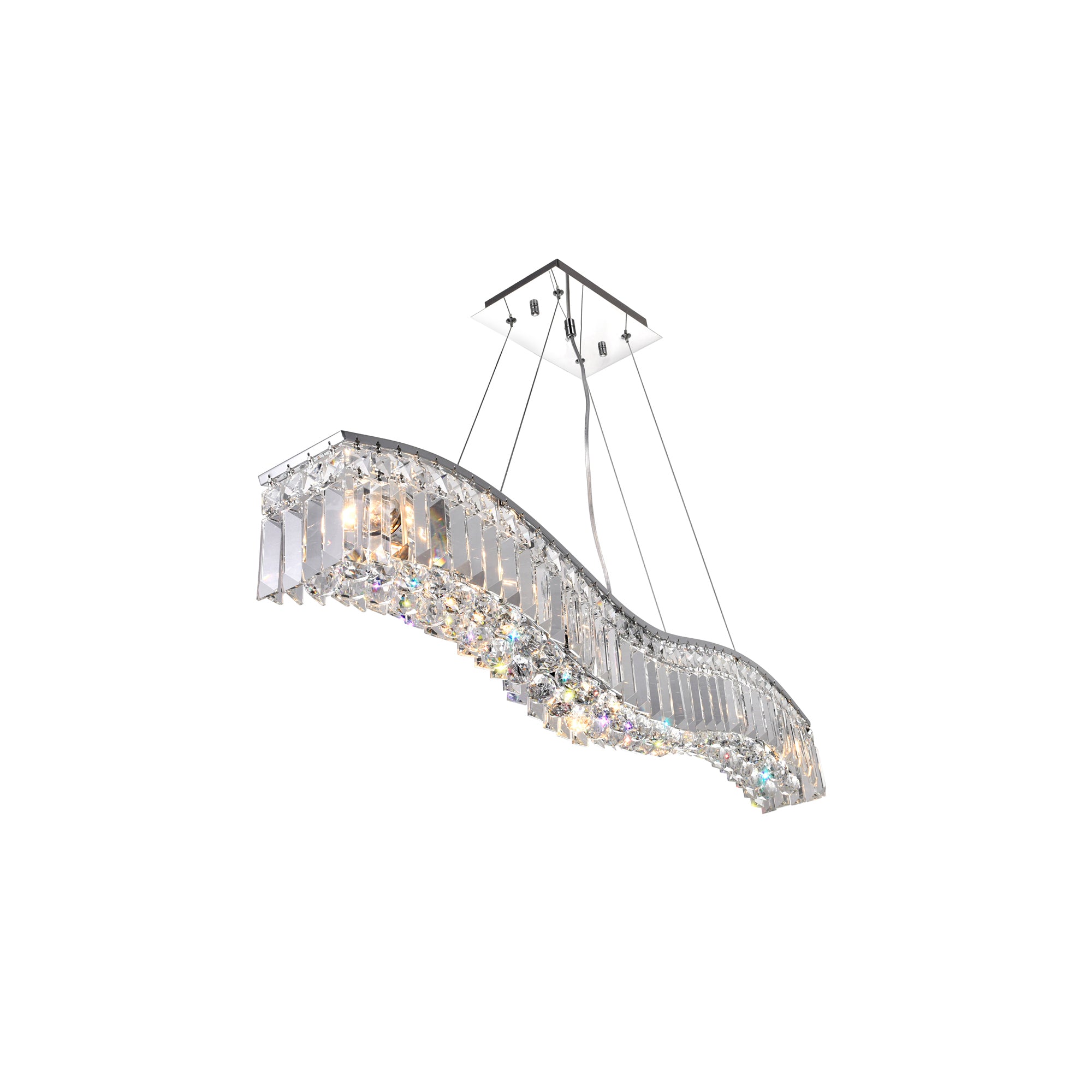 Glamorous 7 Light Down Chandelier With Chrome Finish