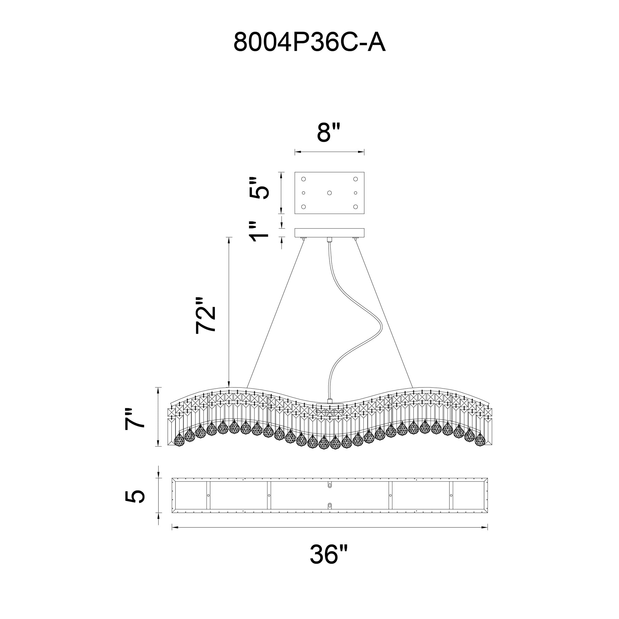 Glamorous 7 Light Down Chandelier With Chrome Finish