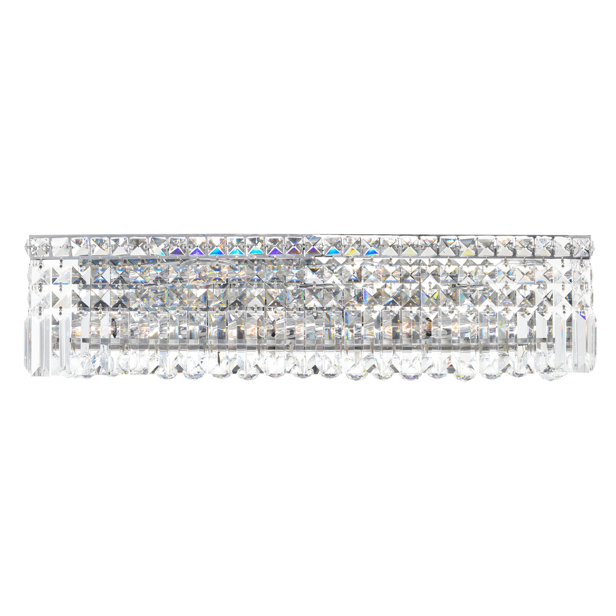 Colosseum 6 Light 26in Chrome Vanity Light with Crystals