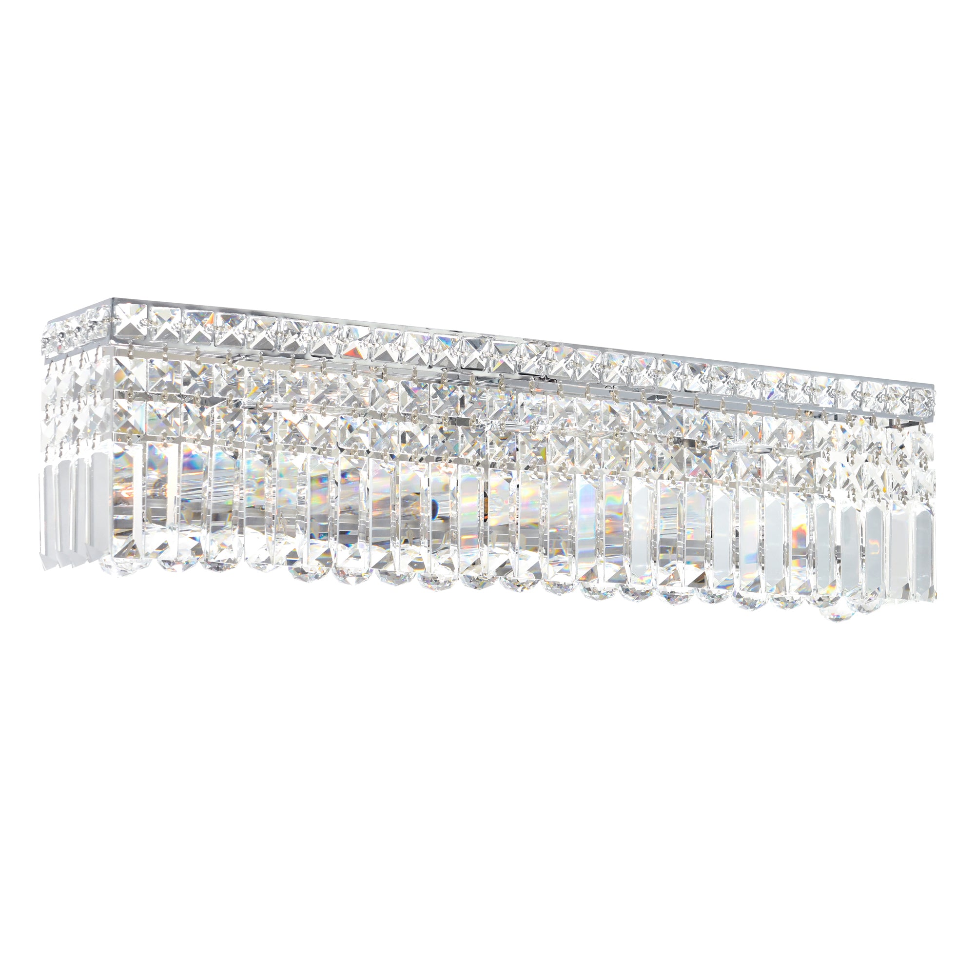 Colosseum 6 Light 26in Chrome Vanity Light with Crystals