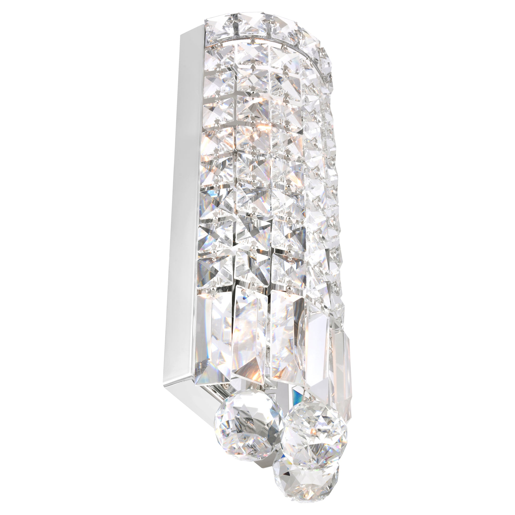 Colosseum 2 Light 5in Chrome Bathroom Sconce with Crystals