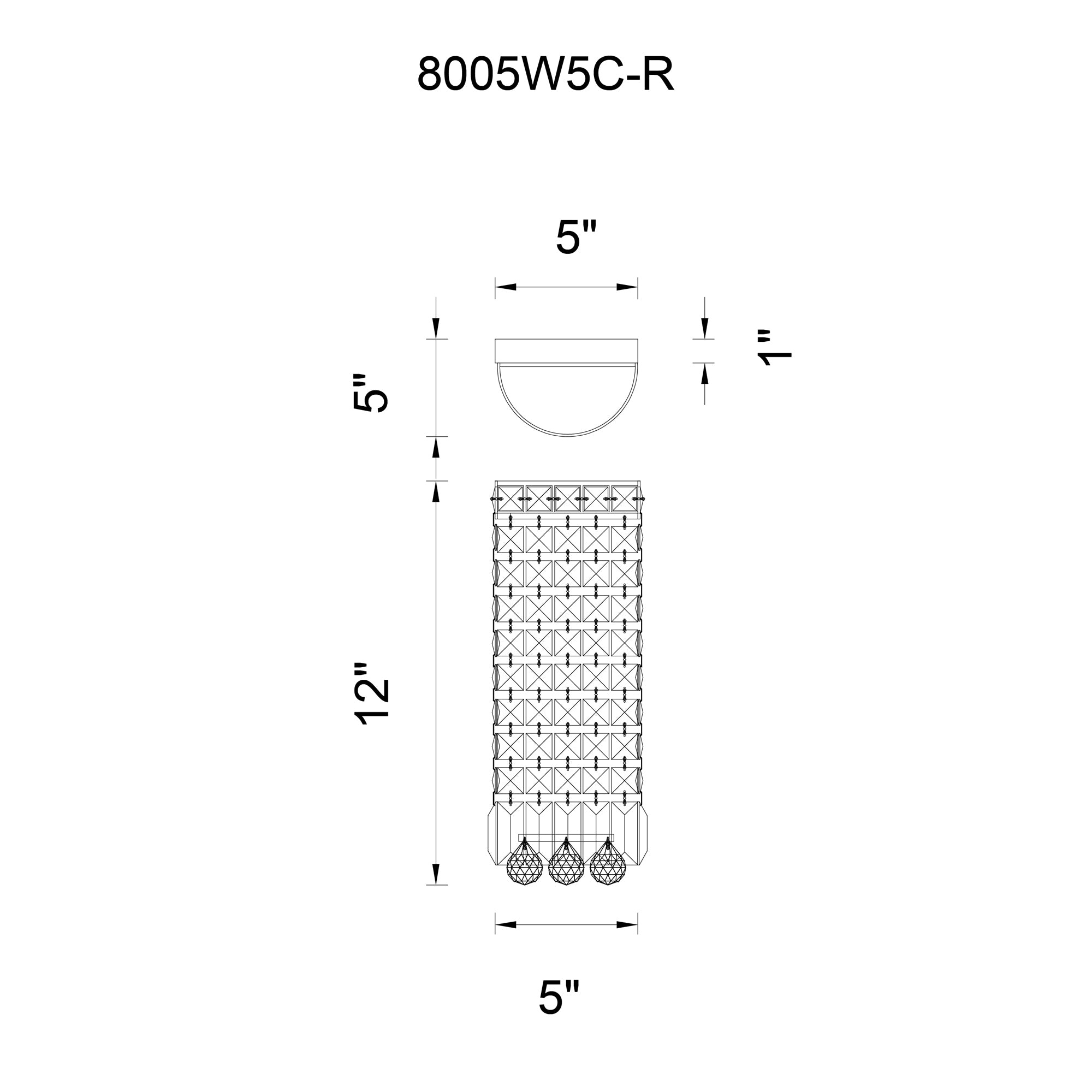 Colosseum 2 Light 5in Chrome Bathroom Sconce with Crystals