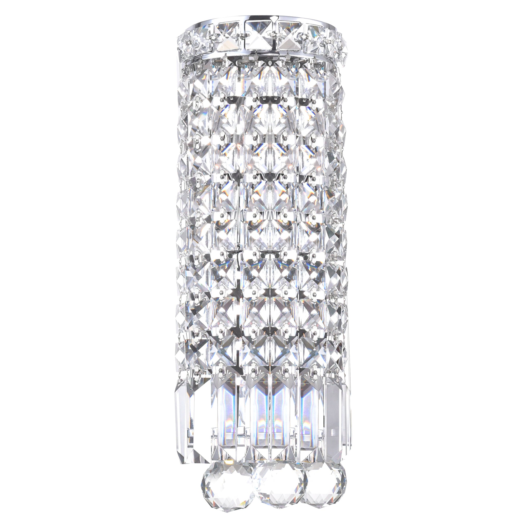 Colosseum 2 Light 5in Chrome Bathroom Sconce with Crystals
