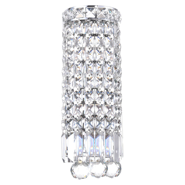 Colosseum 2 Light 5in Chrome Bathroom Sconce with Crystals