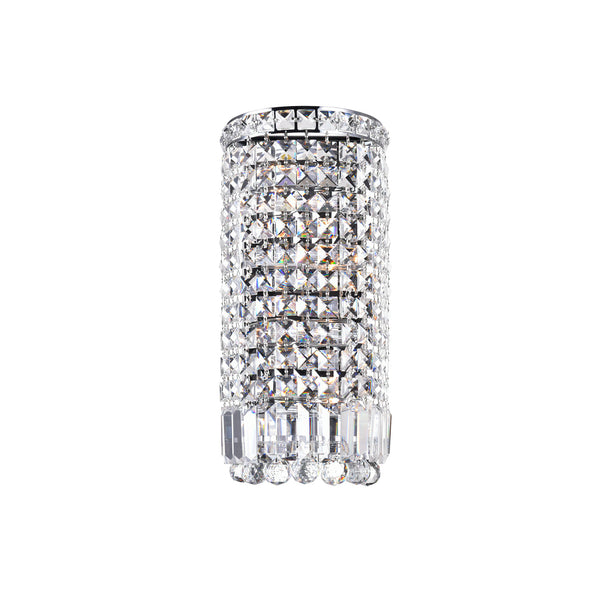 Colosseum 4 Light 6in Chrome Bathroom Sconce with Crystals