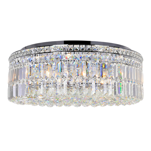 Colosseum 10 Light 24in Chrome Flush Mount with Crystals