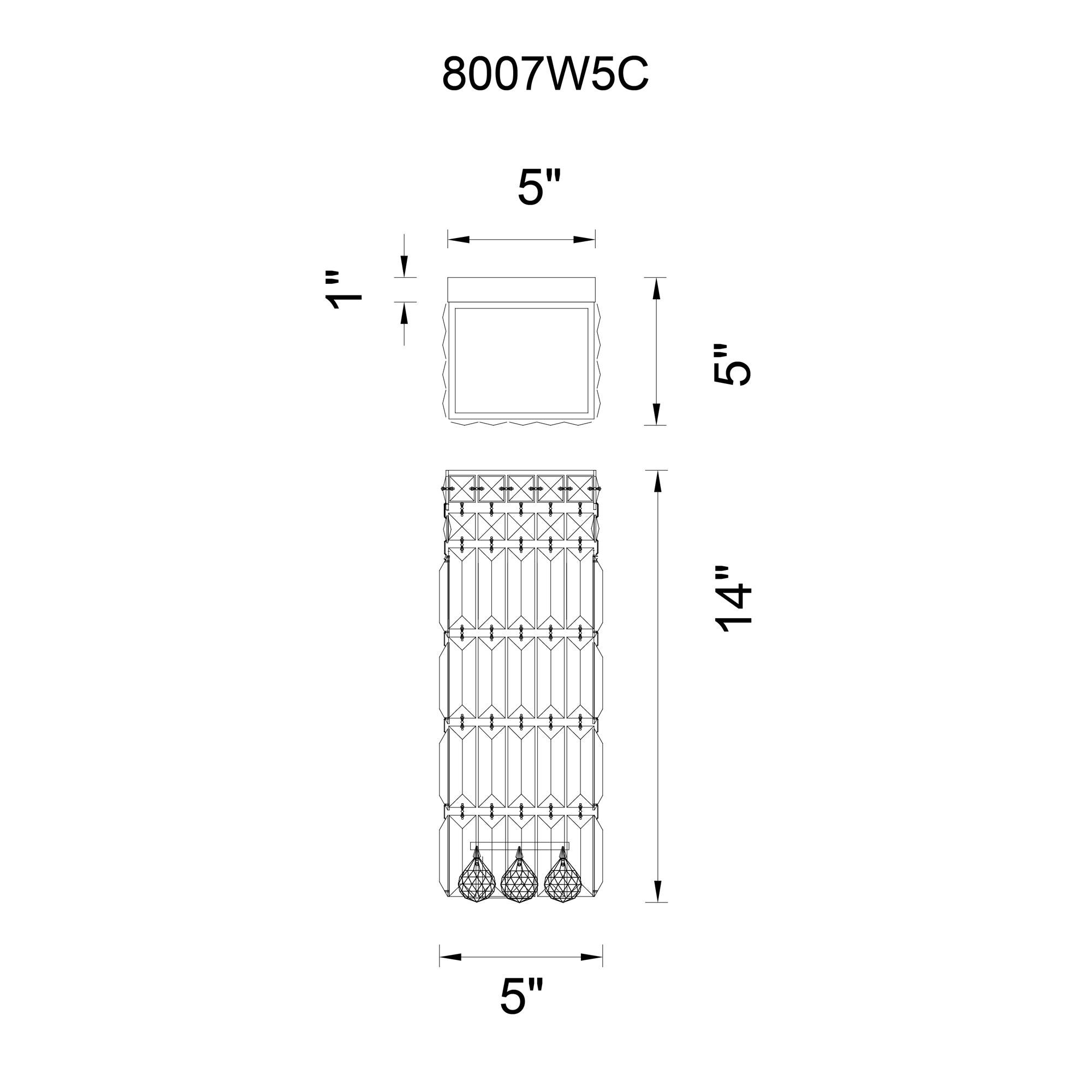 Colosseum 2 Light 5in Chrome Bathroom Sconce with Crystals