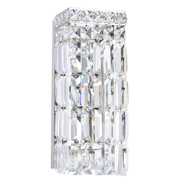 Colosseum 2 Light 5in Chrome Bathroom Sconce with Crystals